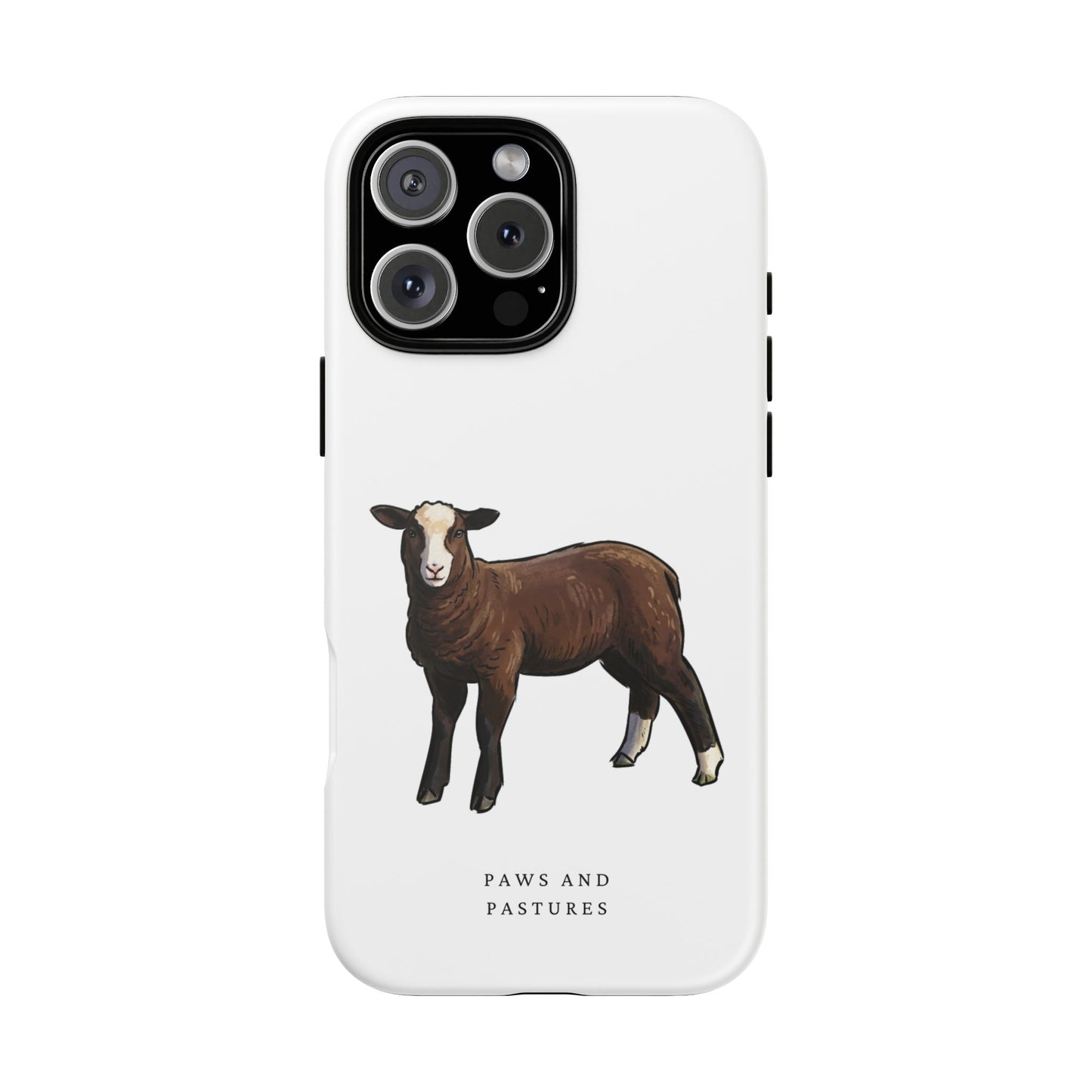 Zwartble Phone Case — Brown Sheep Illustration "Paws and Pastures"