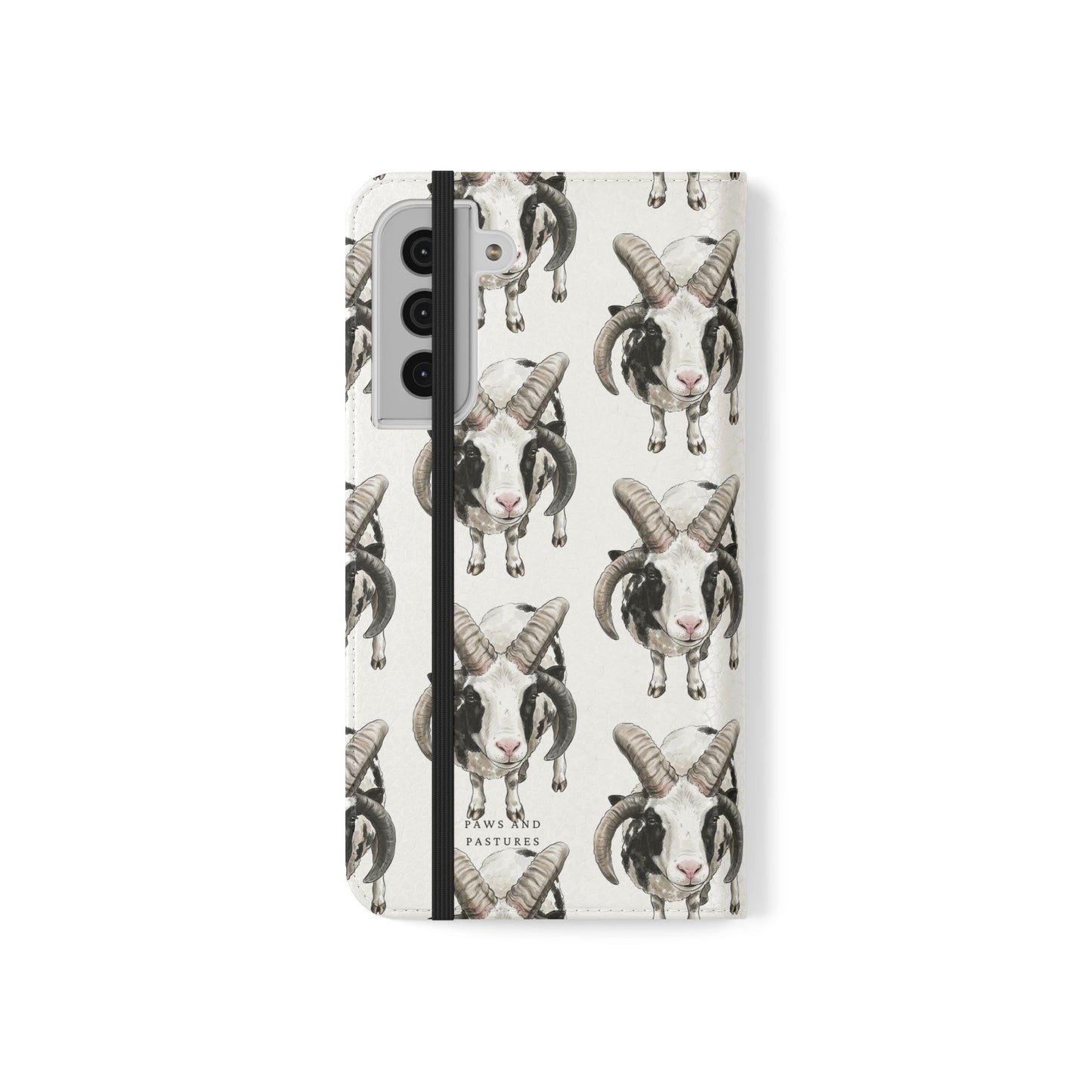 Jacob Sheep Pattern Flip Phone Case — Cute Farm Animal Wallet Cover