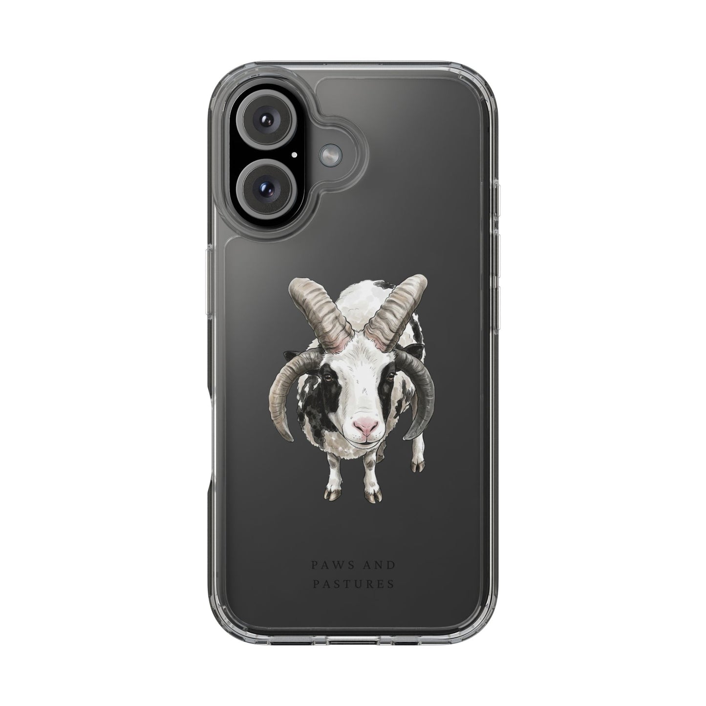 Jacob Sheep Clear Phone Case — Cute Goat Illustration Clear Case for Sheep Lovers