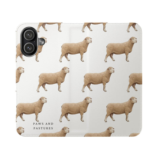 Sheep Pattern iPhone Flip Case