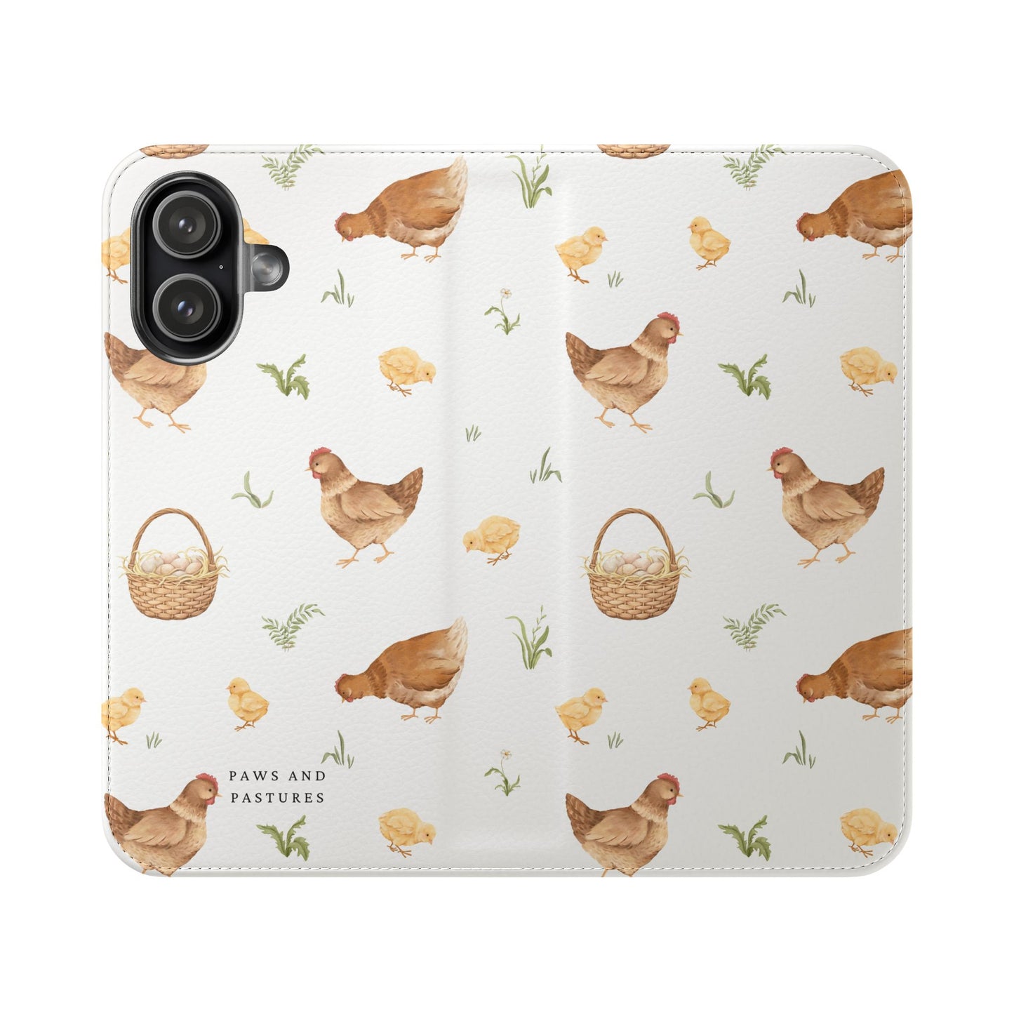 Flip Case – Watercolor Chickens & Baskets Phone Wallet Case