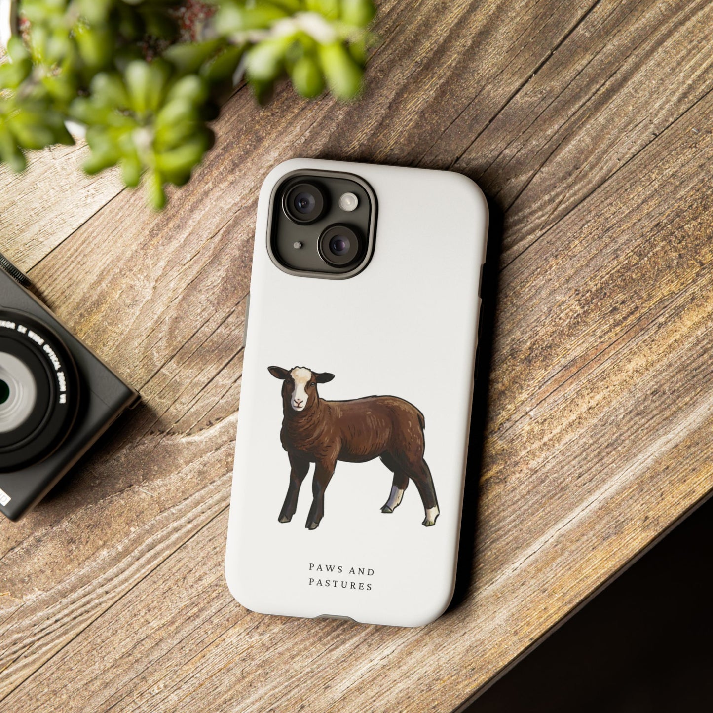 Zwartble Phone Case — Brown Sheep Illustration "Paws and Pastures"