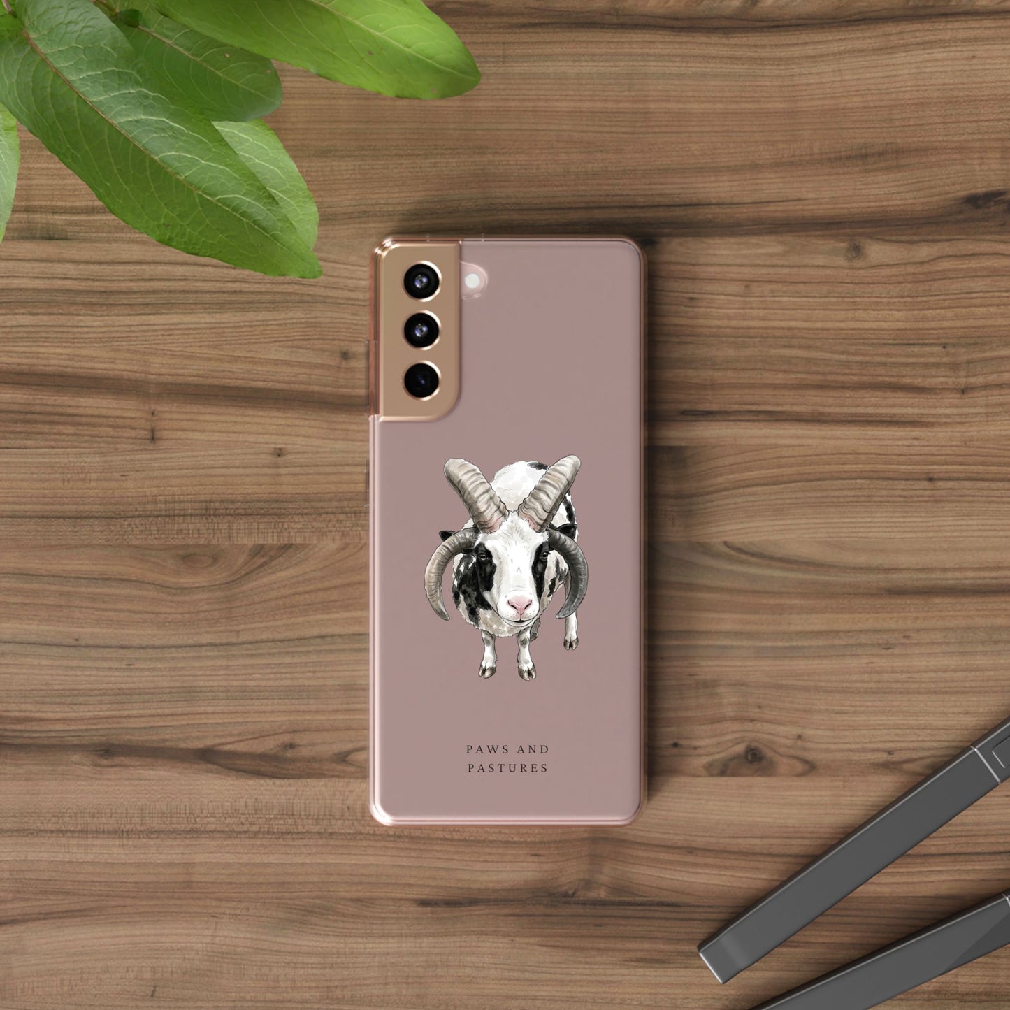 Jacob Sheep Clear Phone Case — Cute Goat Illustration Clear Case for Sheep Lovers