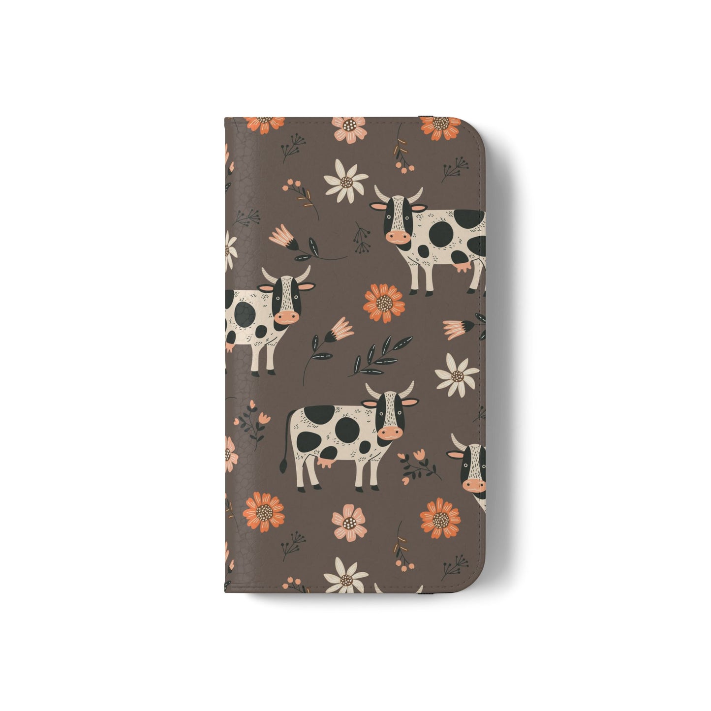 Cow Floral Flip Phone Case – Folklore Farm Pattern Wallet Case