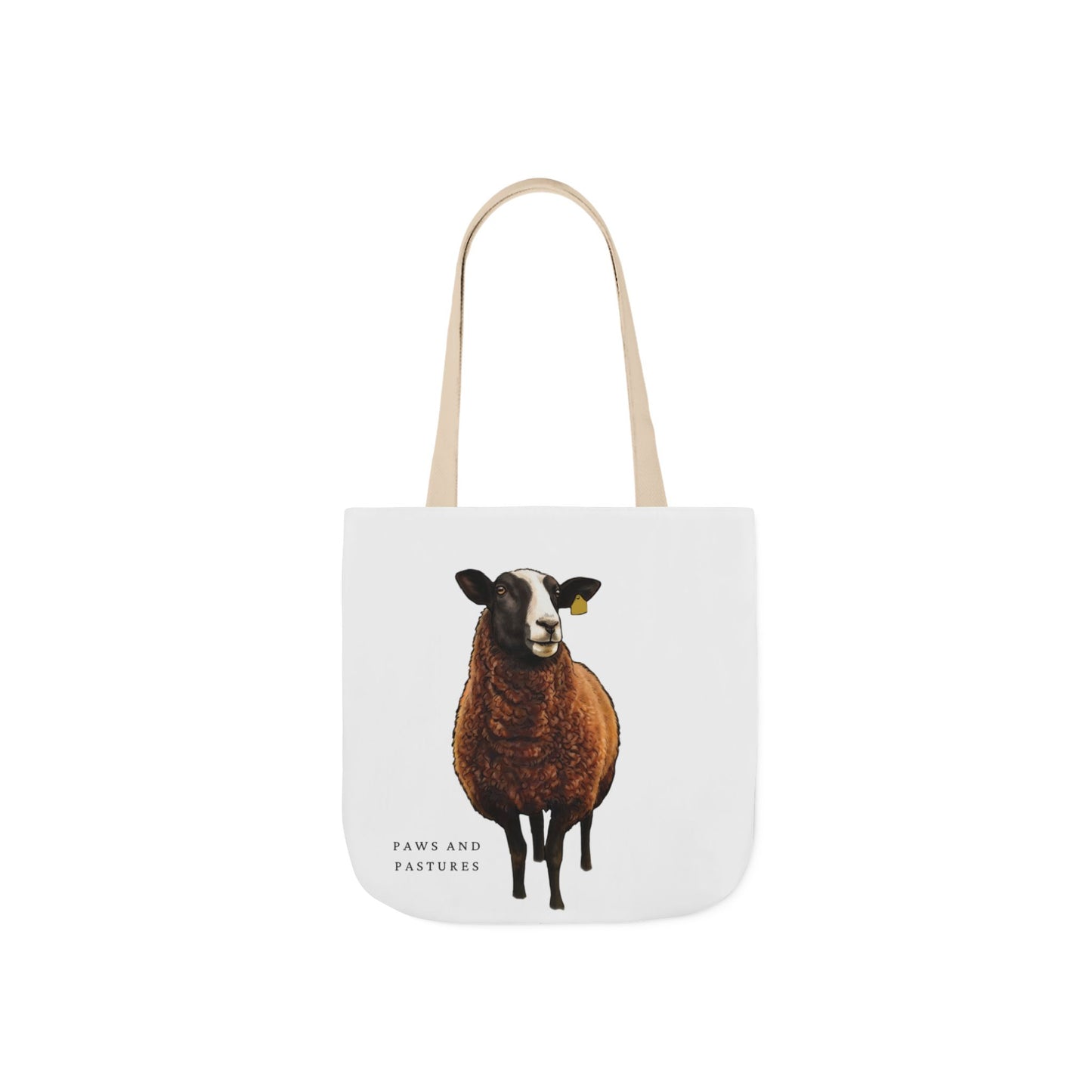 Zwartble Sheep Illustration Tote Bag — Cute Brown Sheep Canvas Shopping Tote