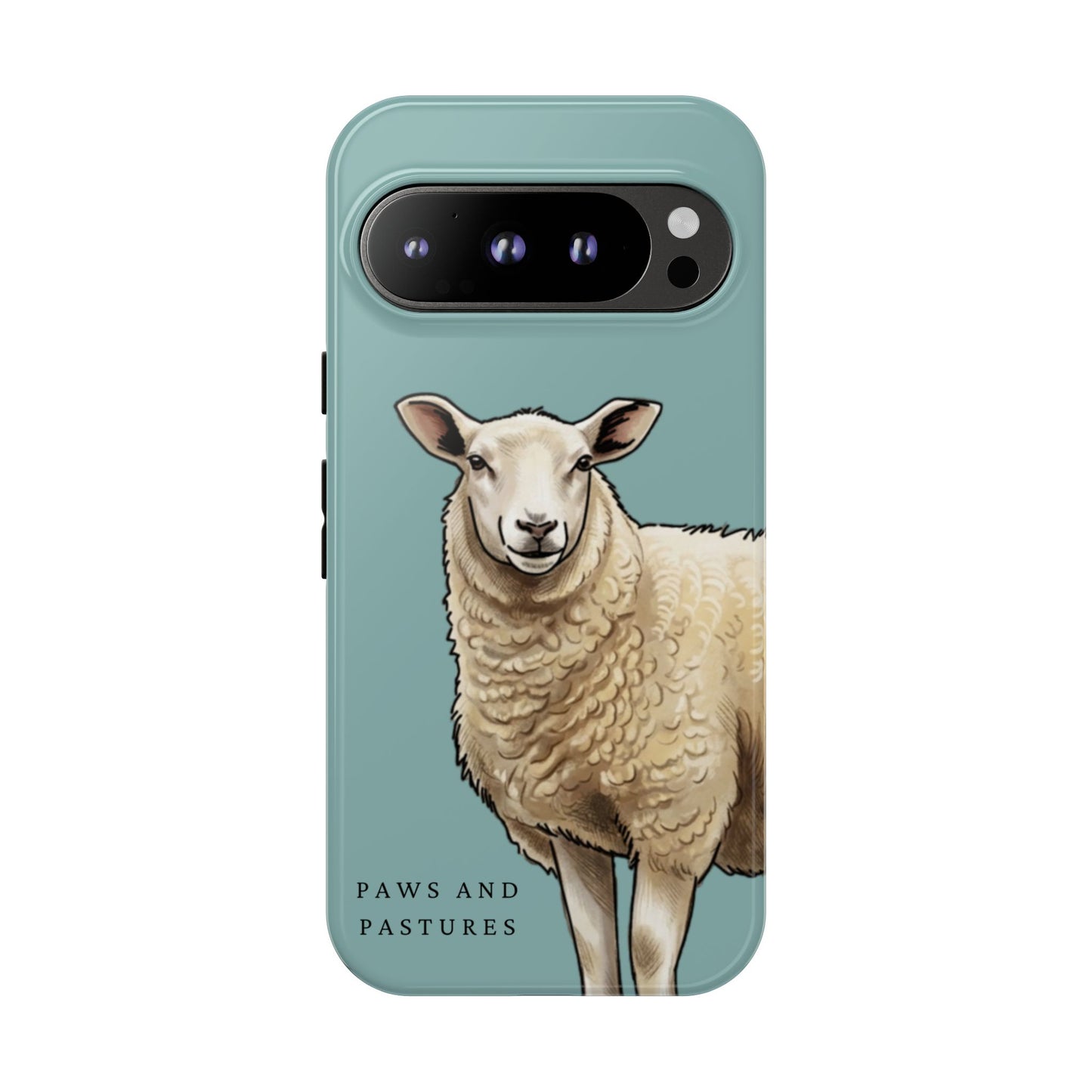 Teal Sheep Illustration Tough Phone Case