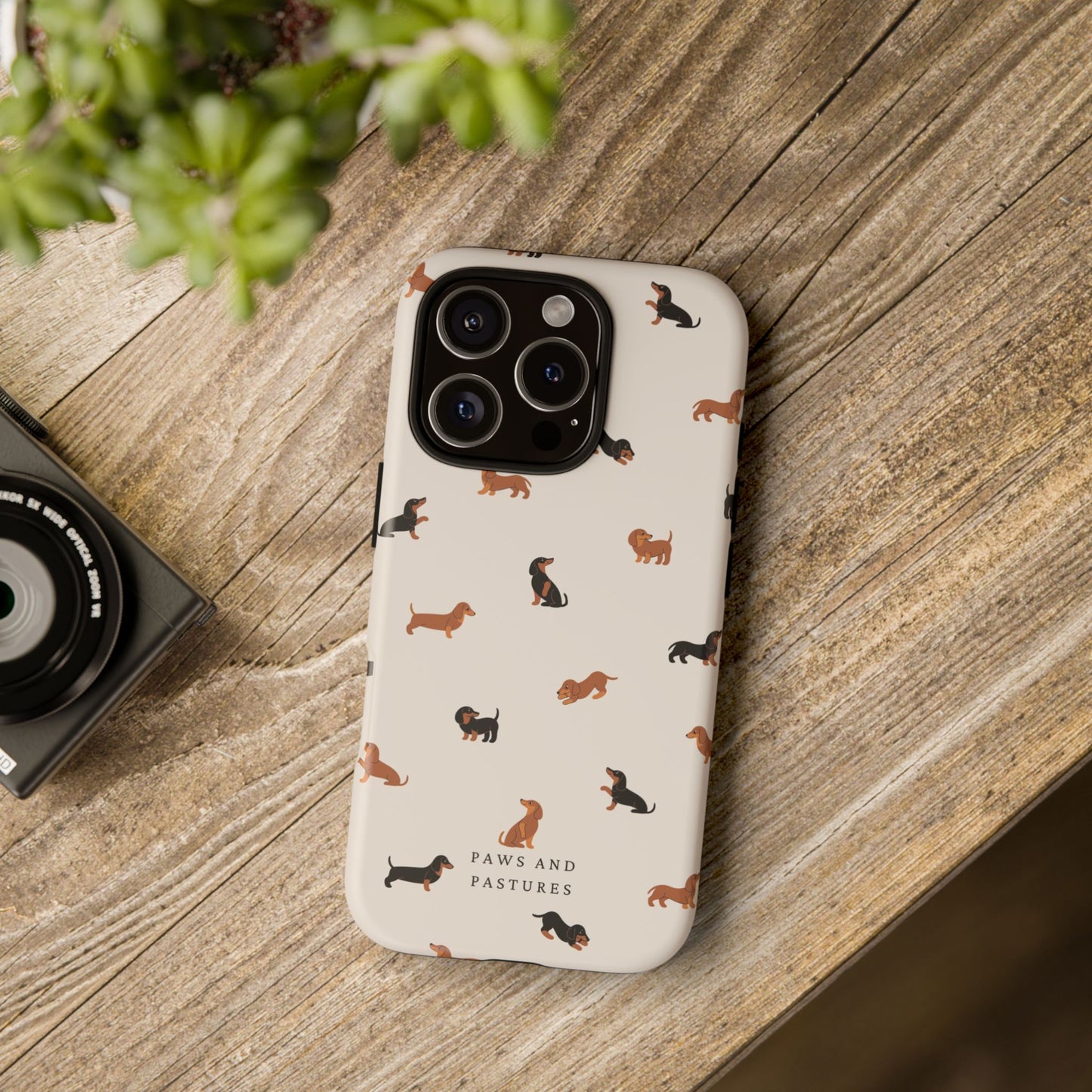 Dachshund Pattern Phone Case — Cute Wiener Dog Protective Cover
