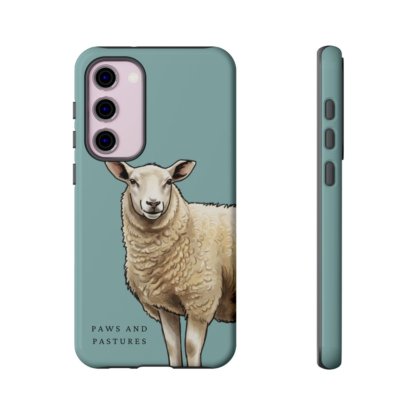 Teal Sheep Illustration Tough Phone Case