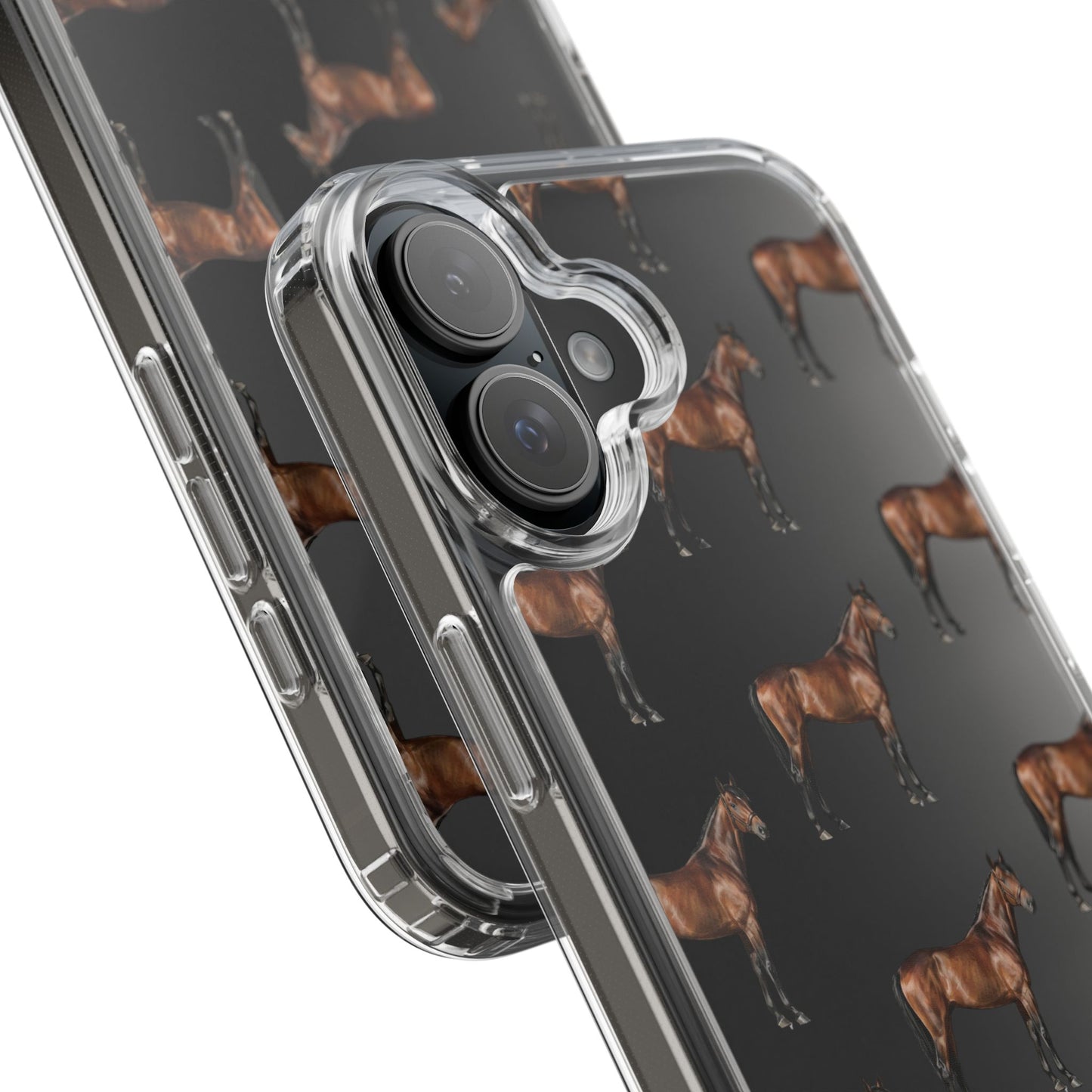 Horse Pattern Clear iPhone Case