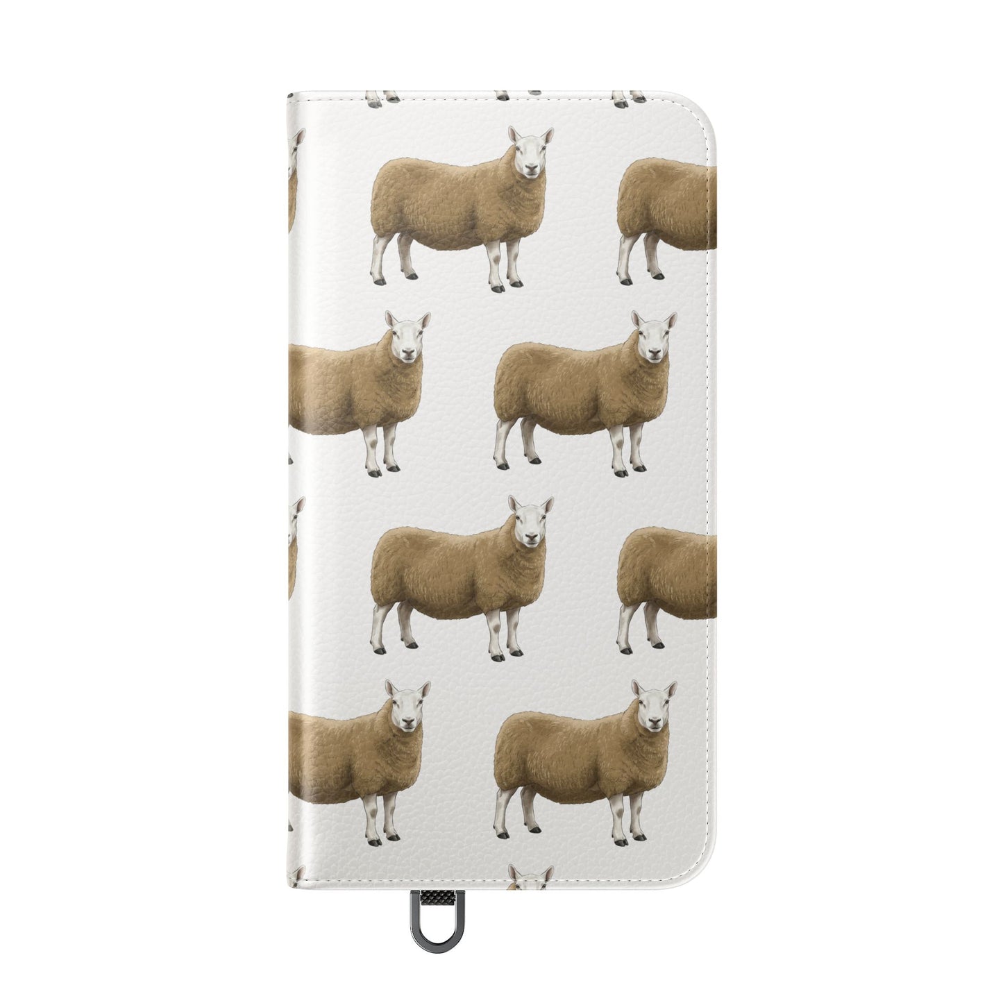Cheviot Sheep Pattern Flip Phone Case – Cute Pastoral Wallet Cover with Card Slots