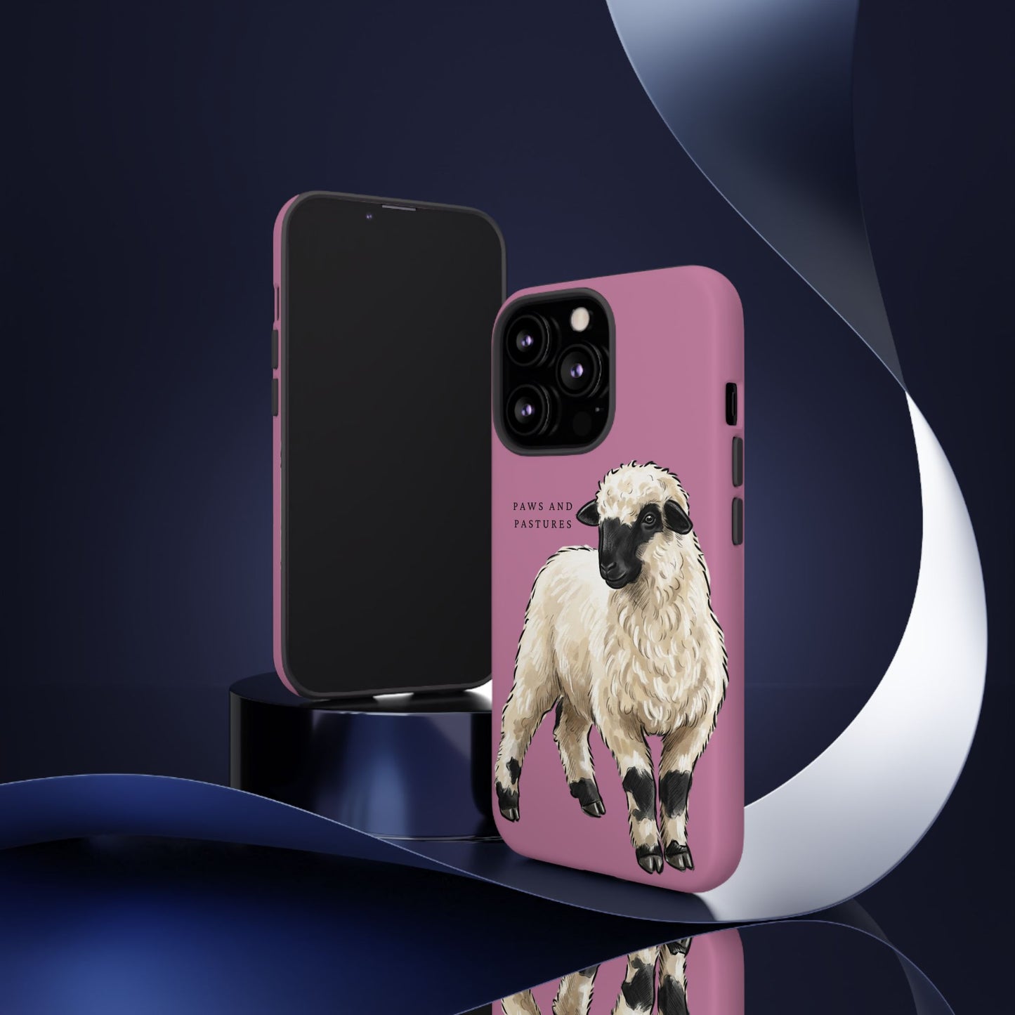 Pink Valais Blacknose Sheep Phone Case – 'Paws and Pastures' Cute Lamb Protective iPhone Cover