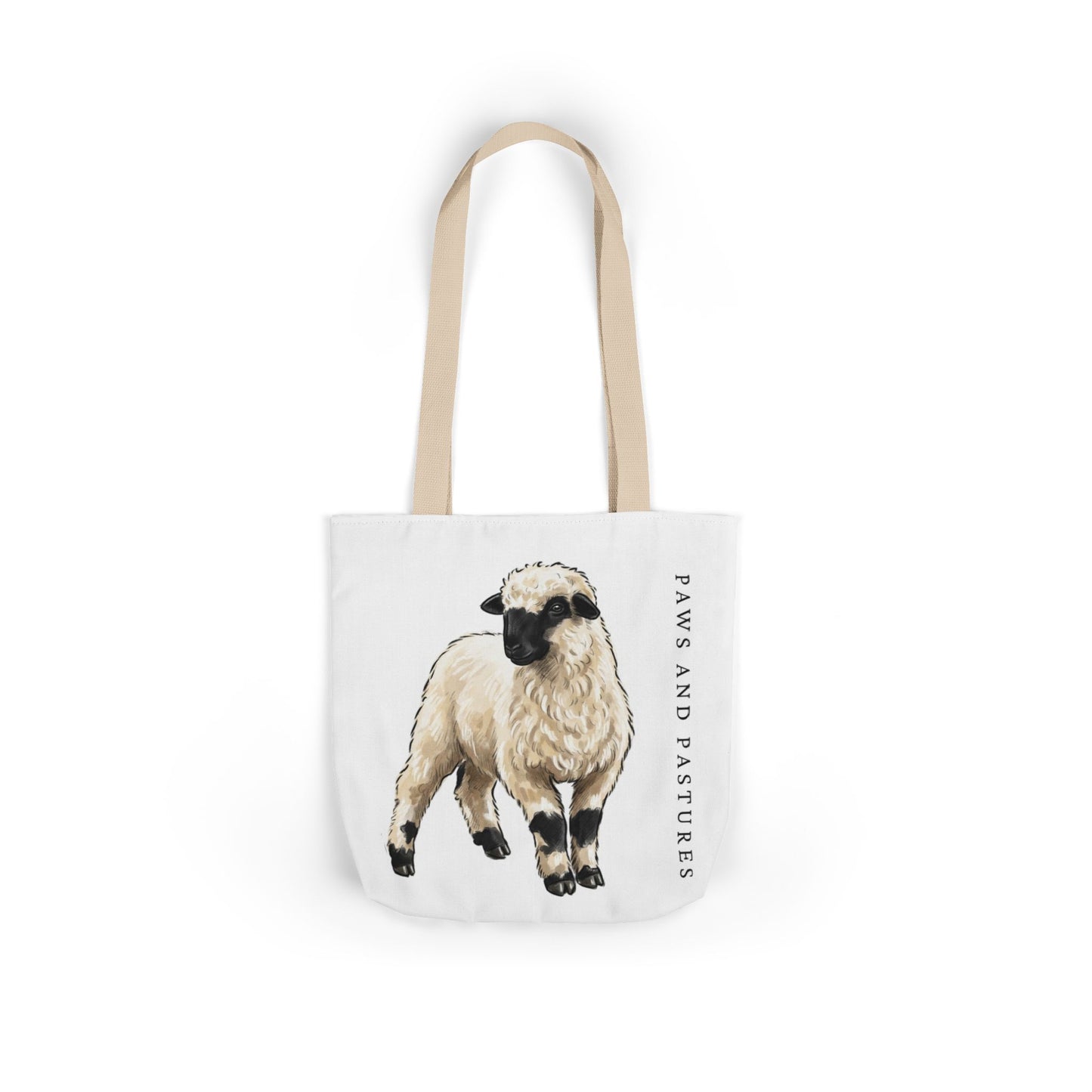 Valais Blacknose Sheep Illustration Canvas Tote Bag