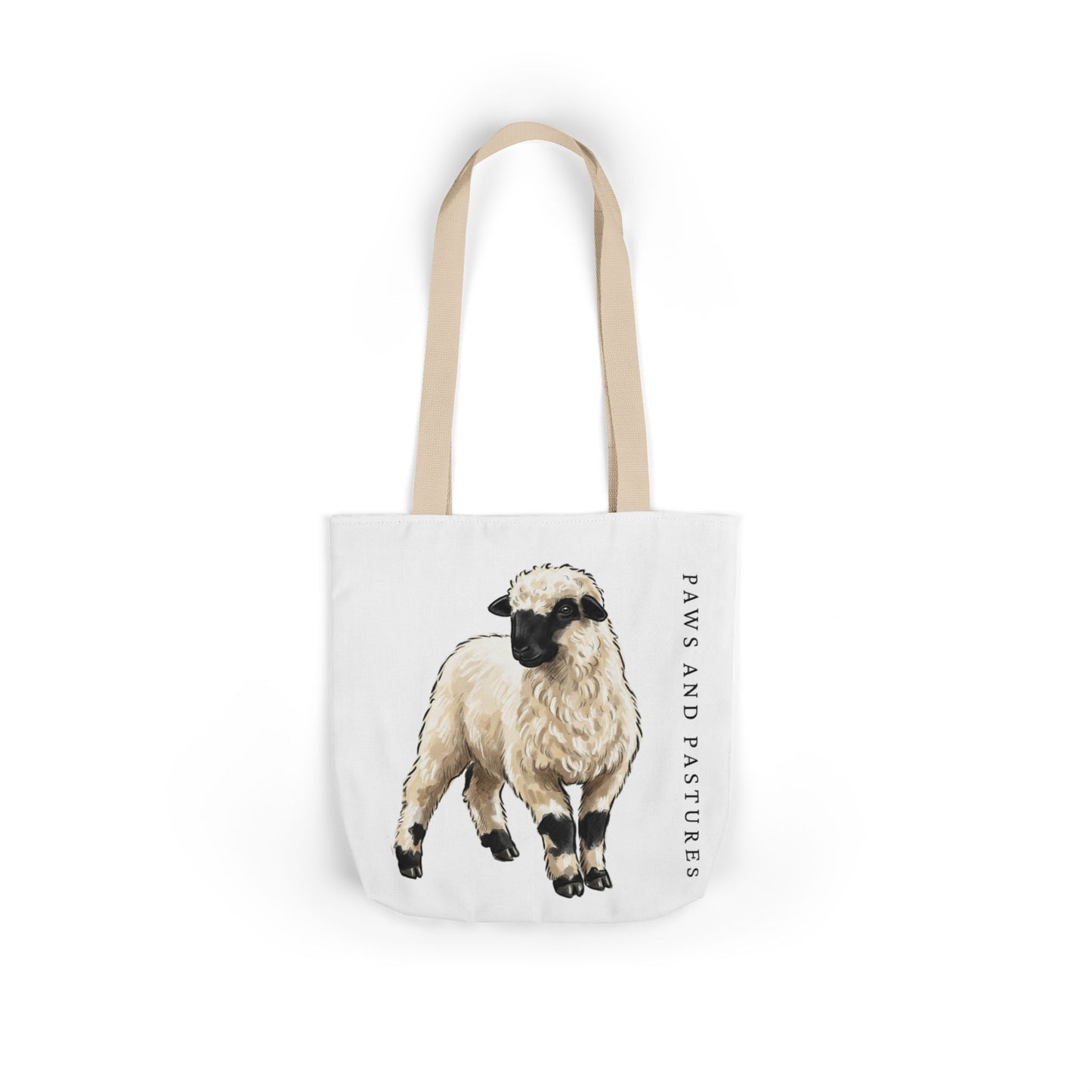Valais Blacknose Sheep Illustration Canvas Tote Bag