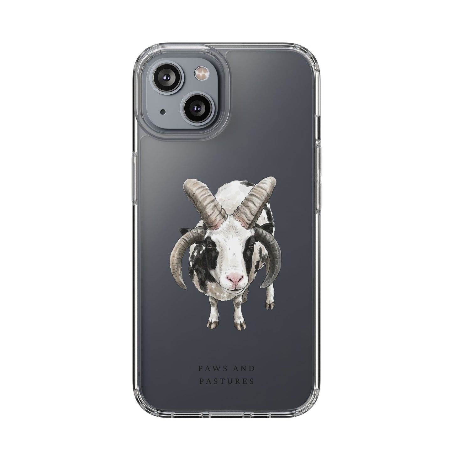 Jacob Sheep Clear Phone Case — Cute Goat Illustration Clear Case for Sheep Lovers