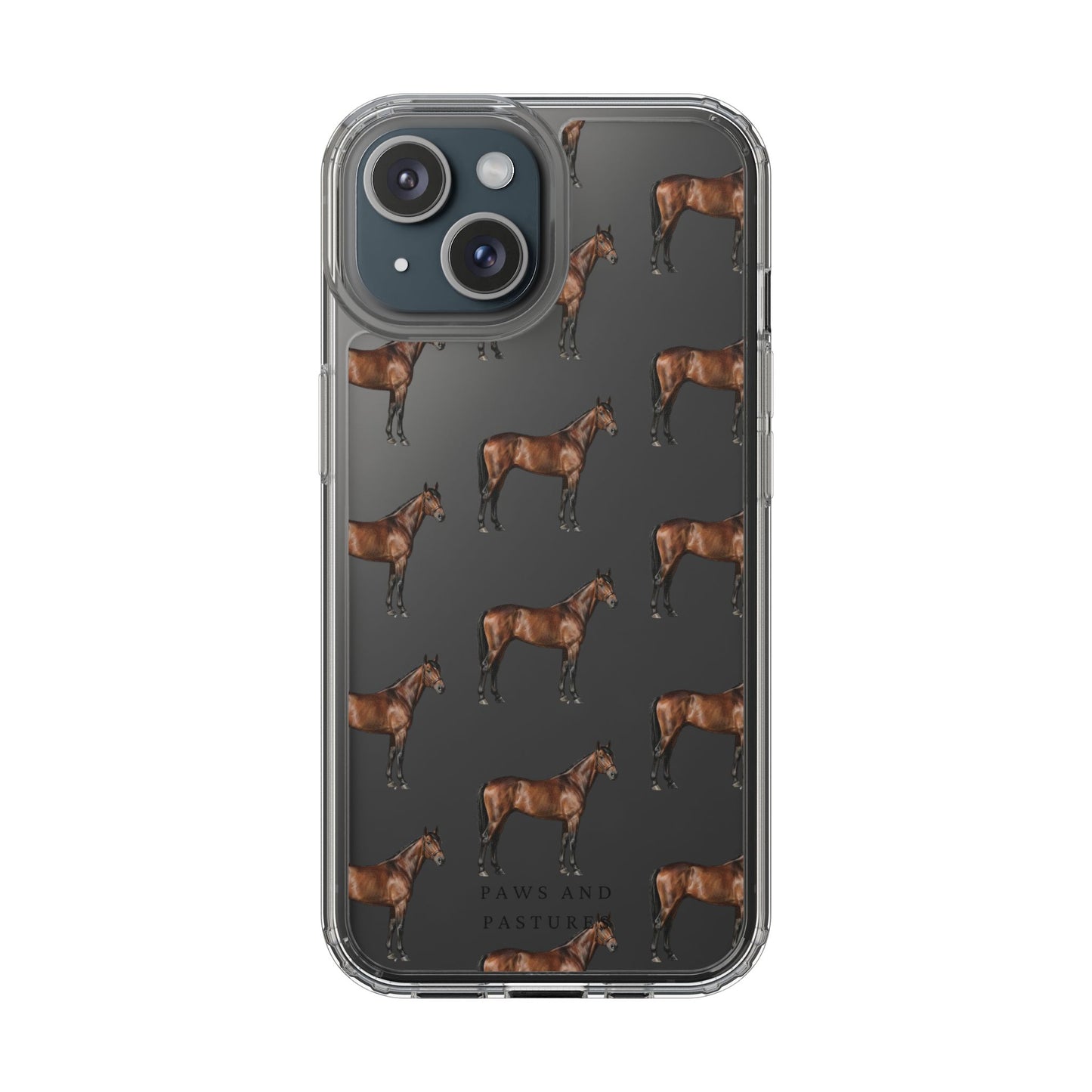 Horse Pattern Clear iPhone Case