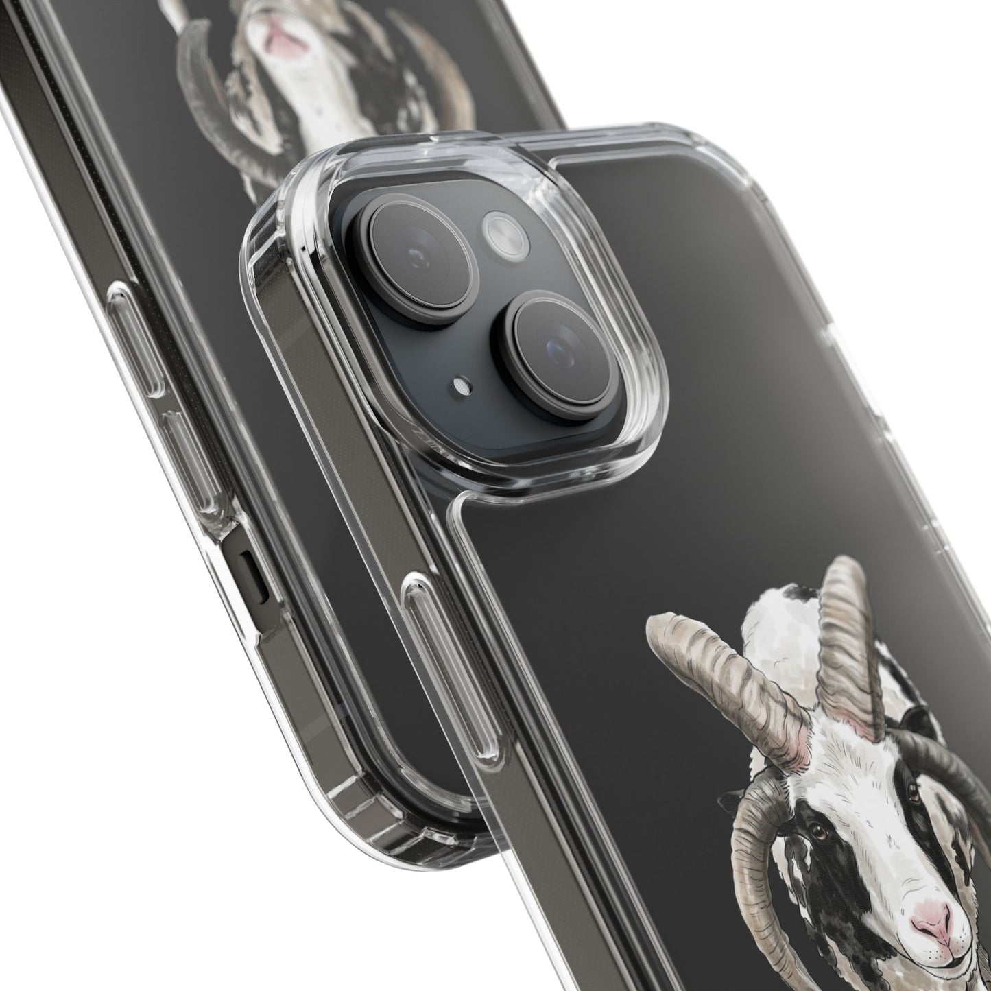Jacob Sheep Clear Phone Case — Cute Goat Illustration Clear Case for Sheep Lovers