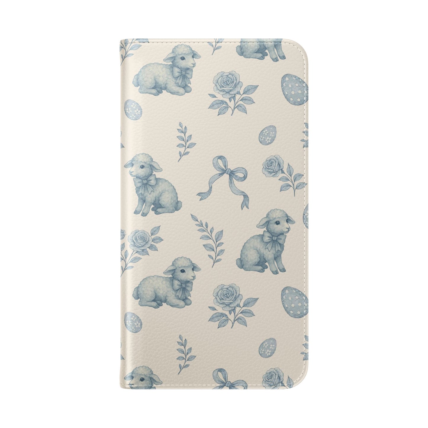 Flip Case — Pastel Blue Easter Lamb Pattern Phone Wallet