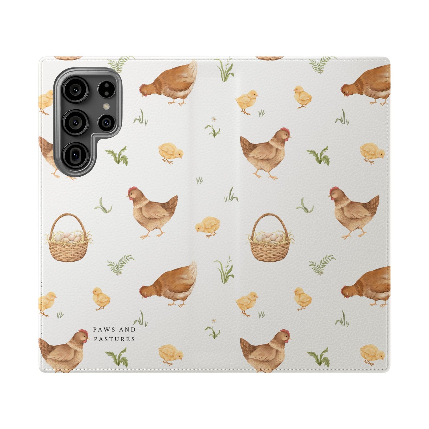 Flip Case – Watercolor Chickens & Baskets Phone Wallet Case