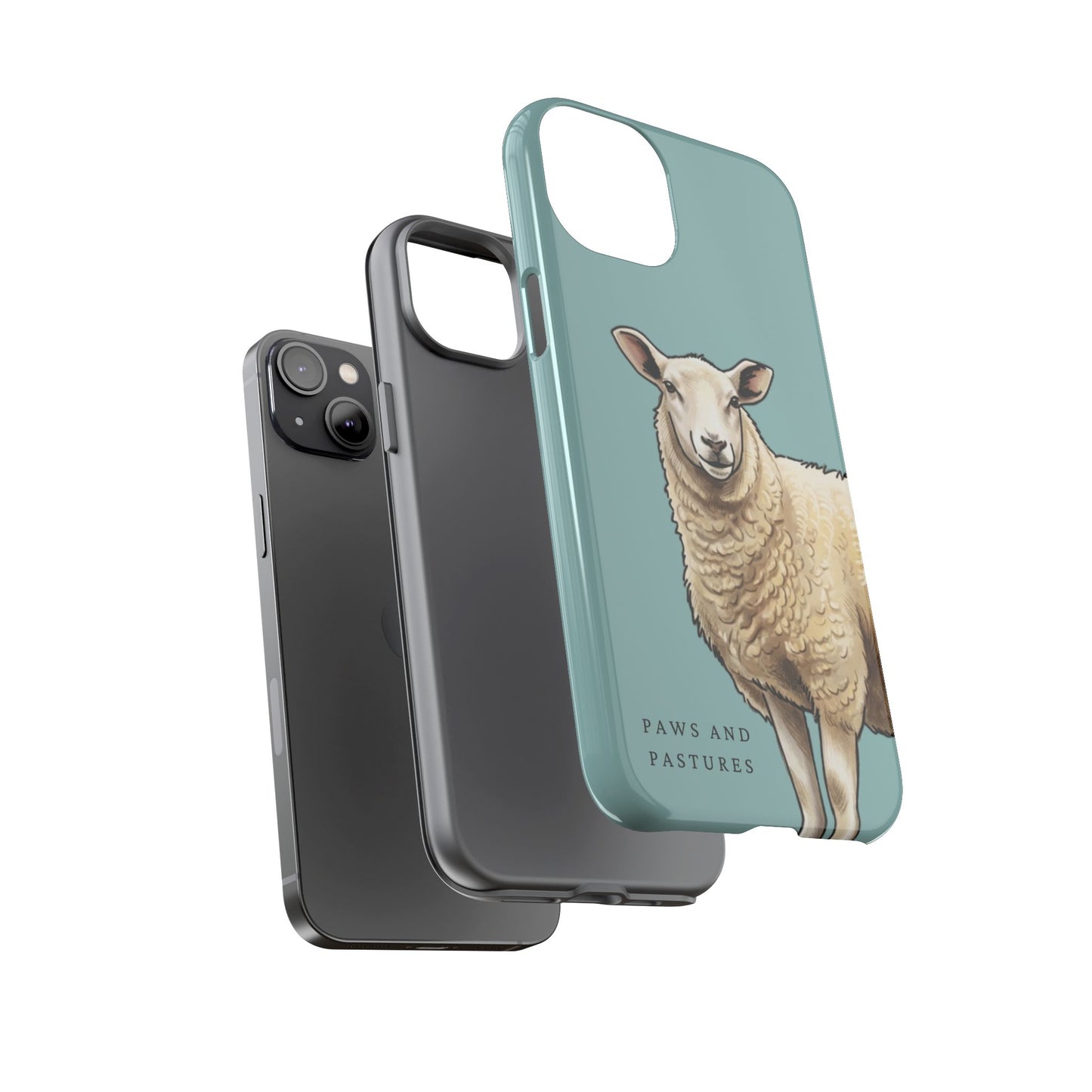Teal Sheep Illustration Tough Phone Case