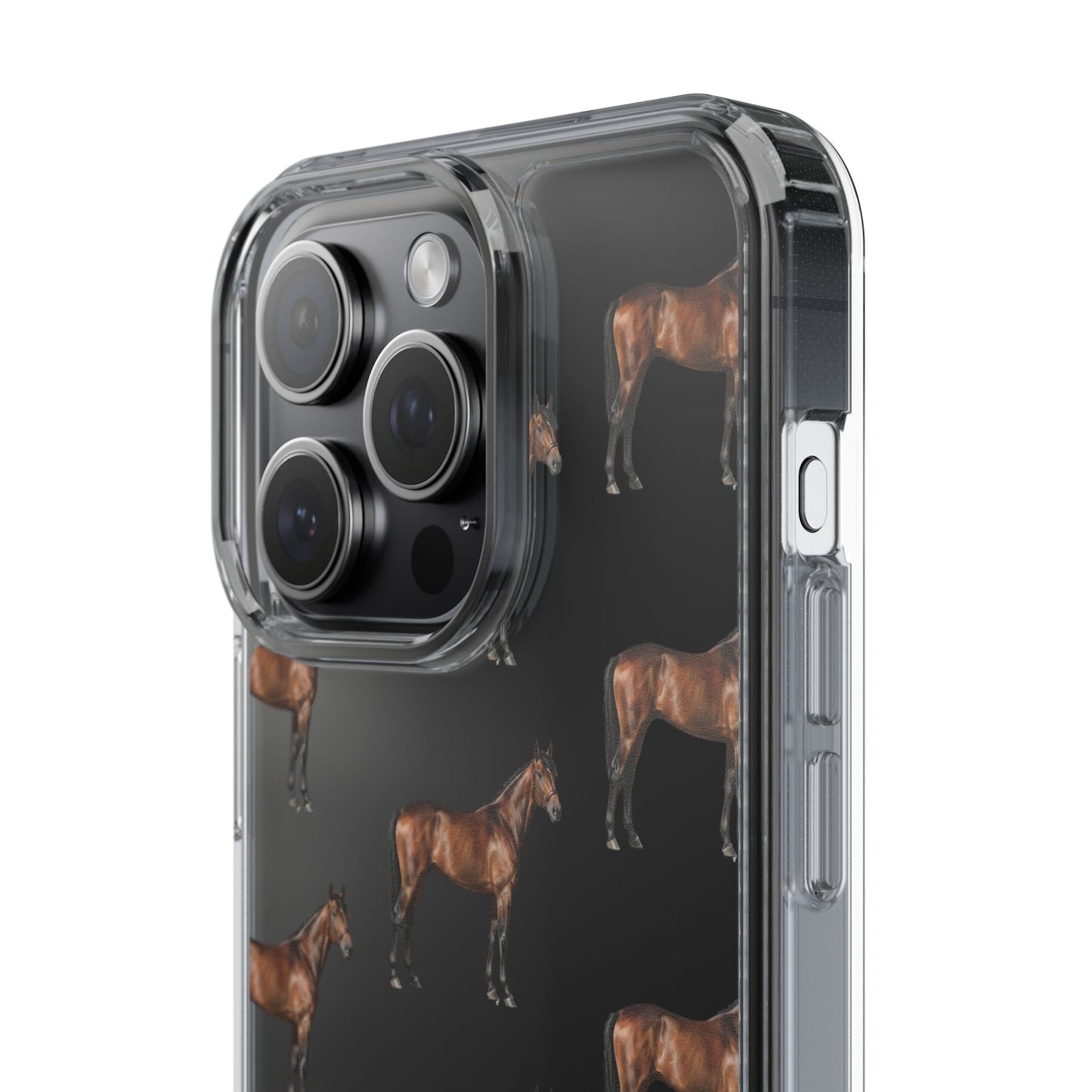 Horse Pattern Clear iPhone Case