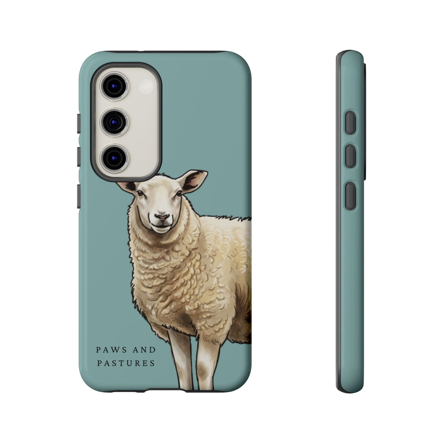 Teal Sheep Illustration Tough Phone Case