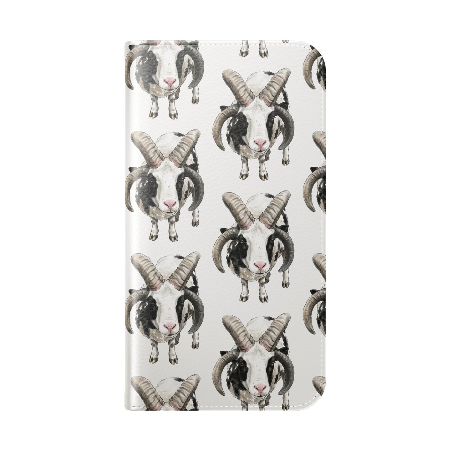 Jacob Sheep Pattern Flip Phone Case — Cute Farm Animal Wallet Cover