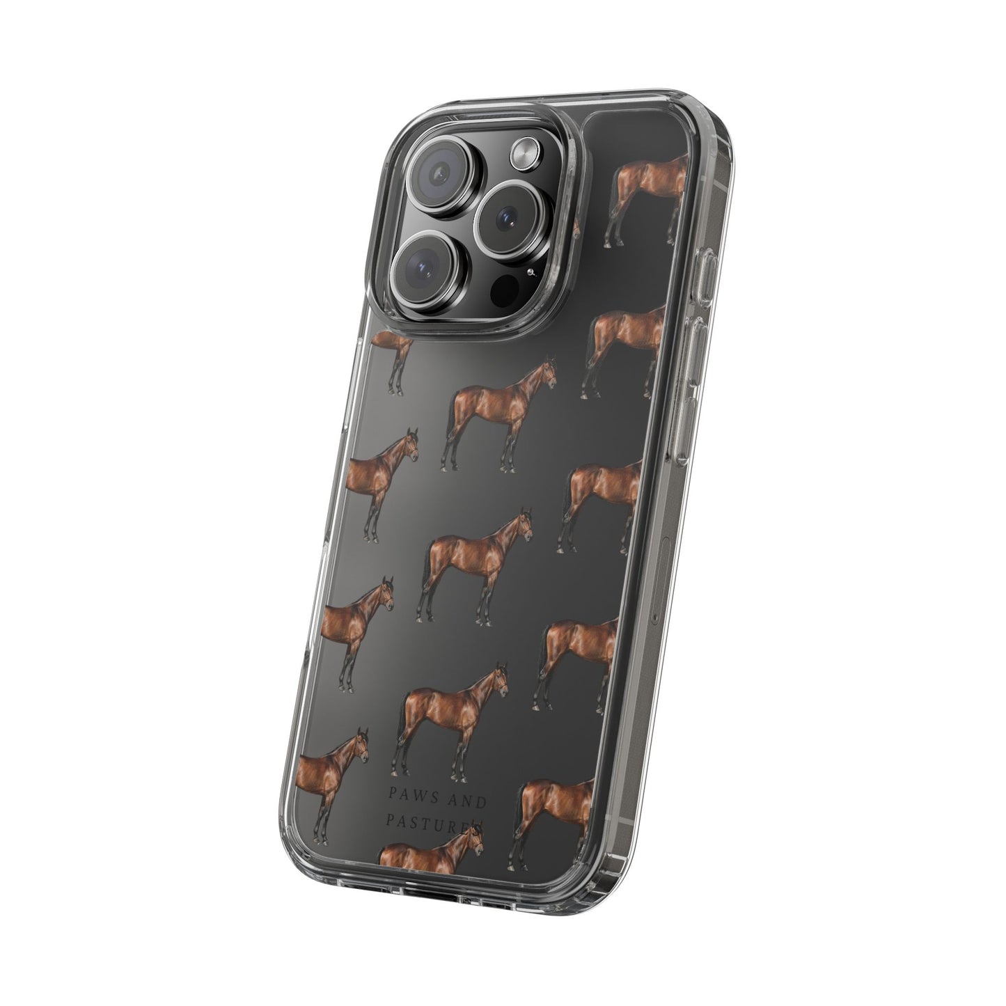 Horse Pattern Clear iPhone Case