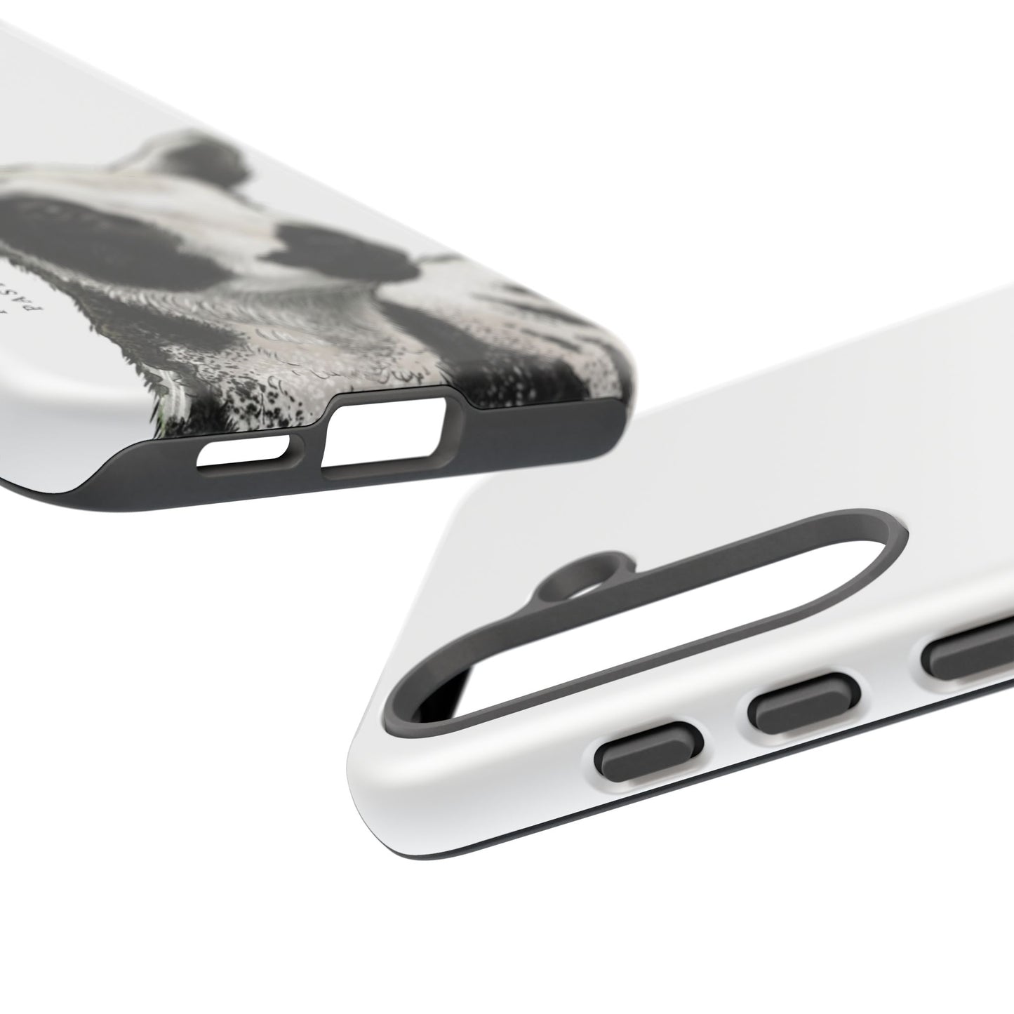 Dutch Spotted Sheep Portrait Phone Case - Black & White Lamb Illustration Protective Cover
