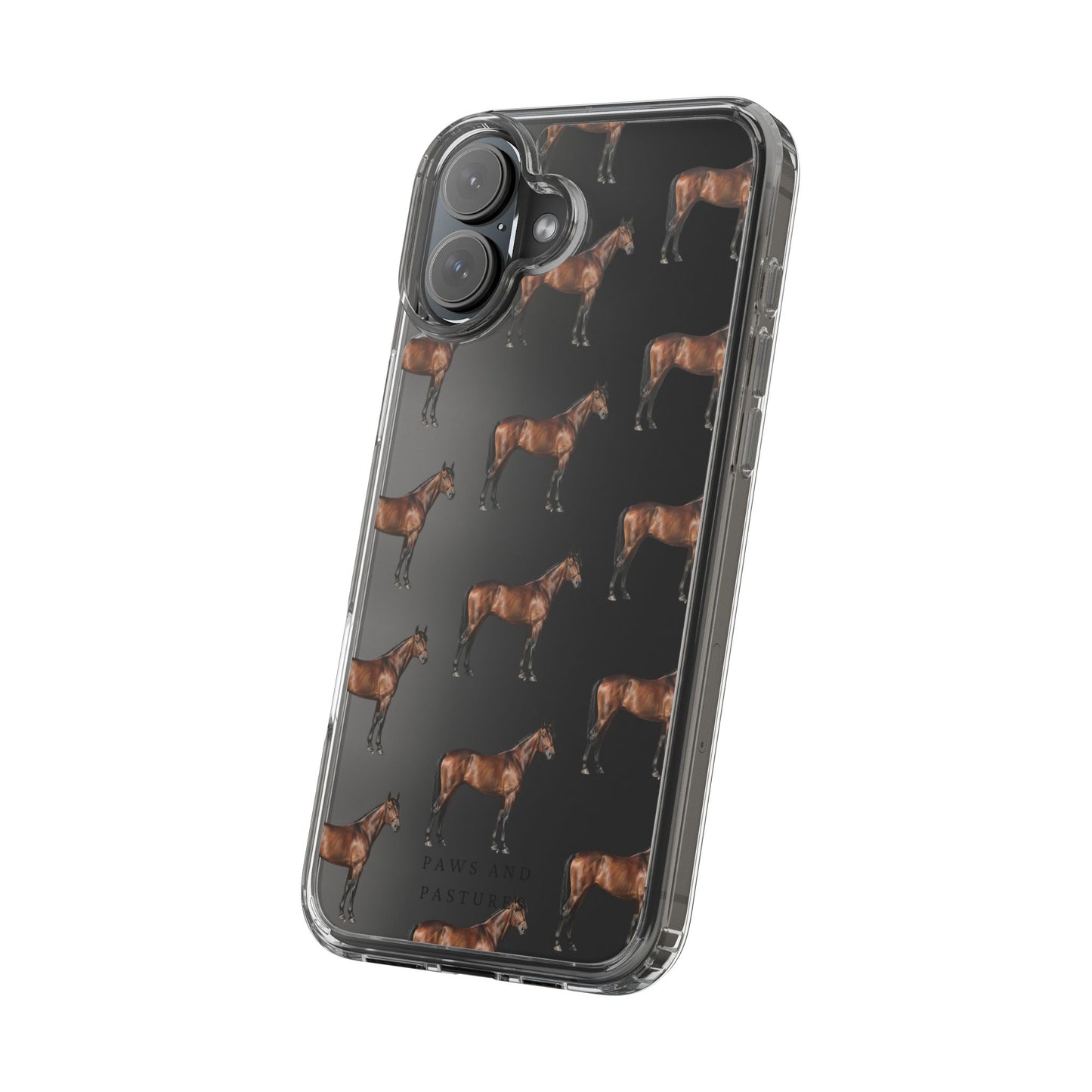 Horse Pattern Clear iPhone Case
