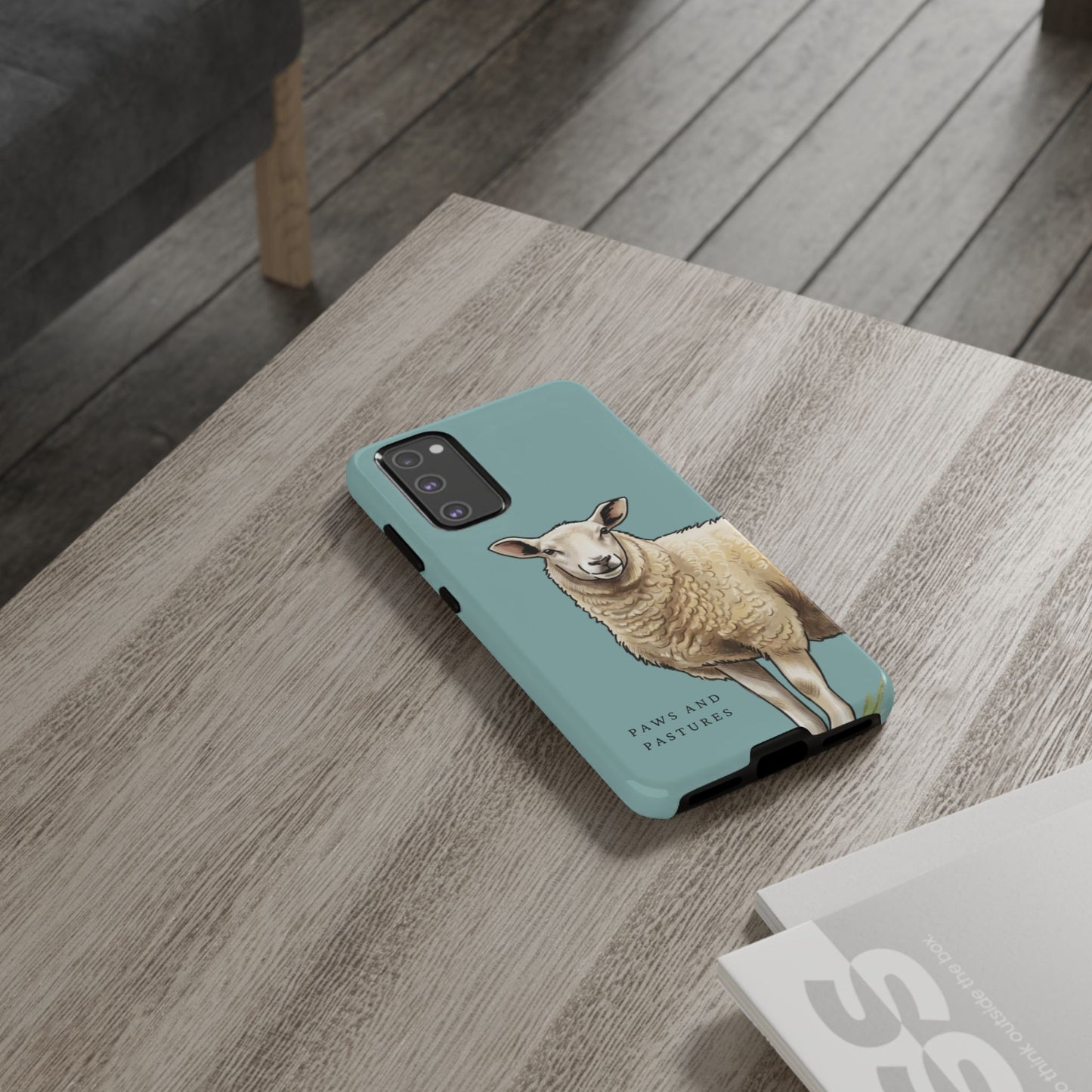 Teal Sheep Illustration Tough Phone Case
