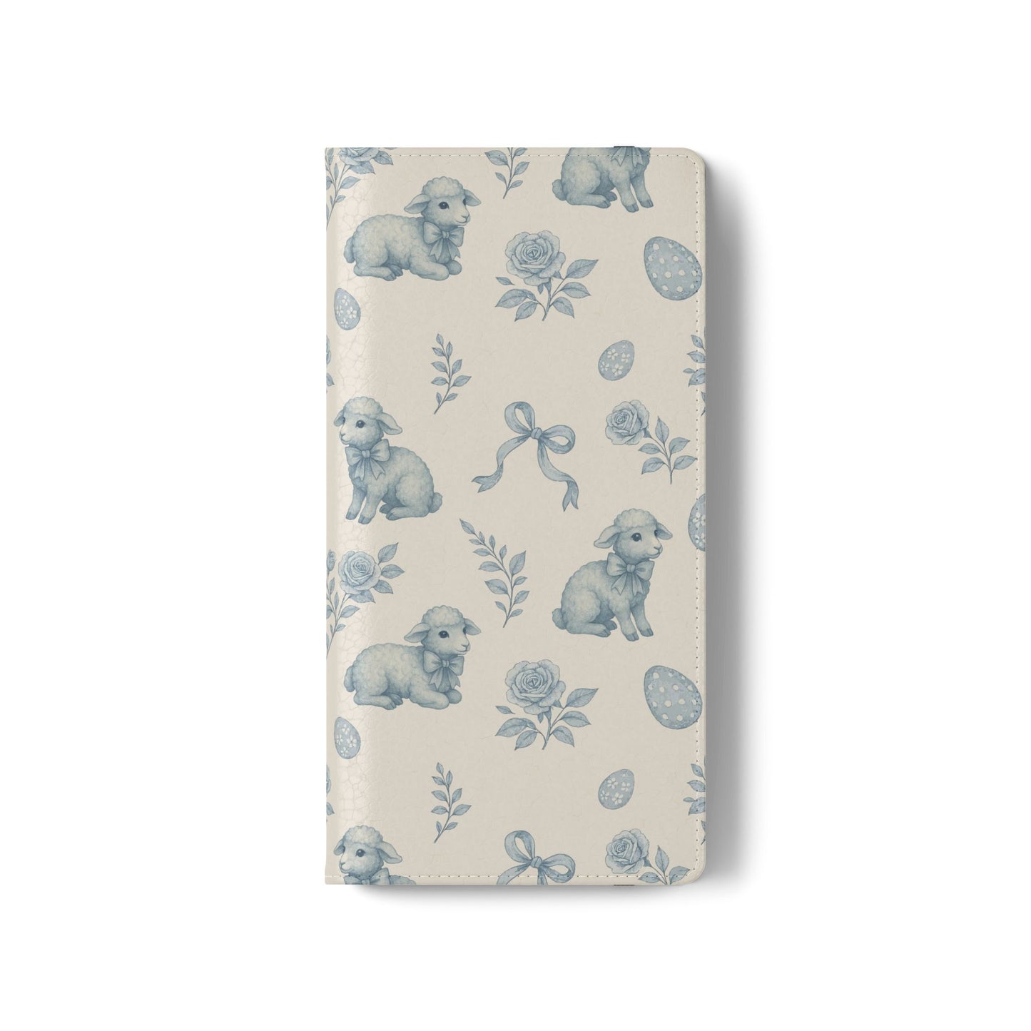 Flip Case — Pastel Blue Easter Lamb Pattern Phone Wallet