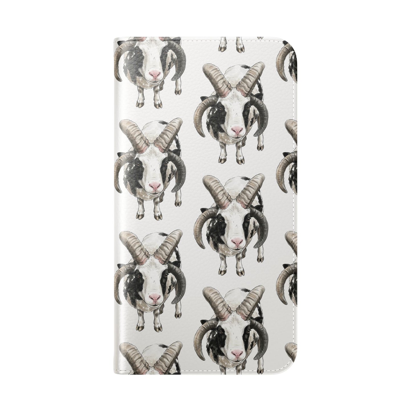 Jacob Sheep Pattern Flip Phone Case — Cute Farm Animal Wallet Cover