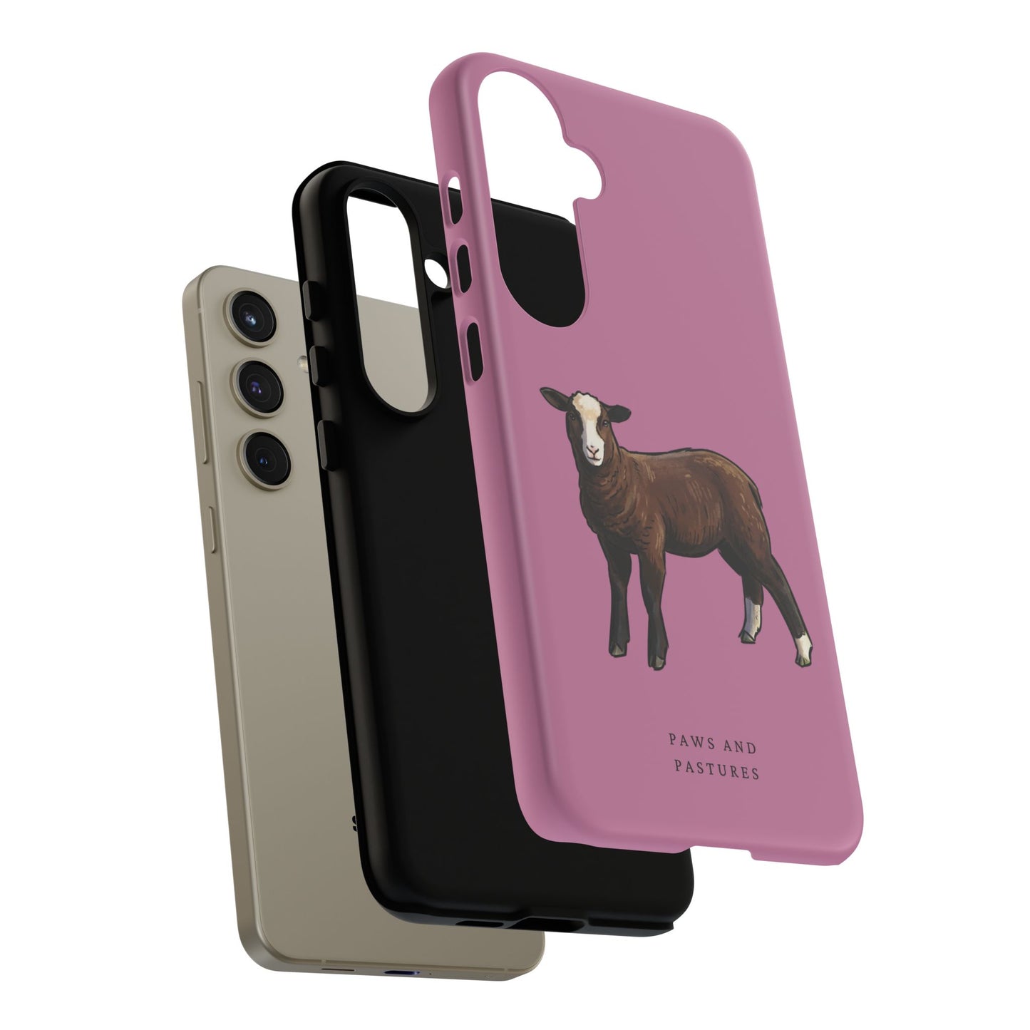 Zwartble Phone Case — Brown Sheep Illustration "Paws and Pastures"