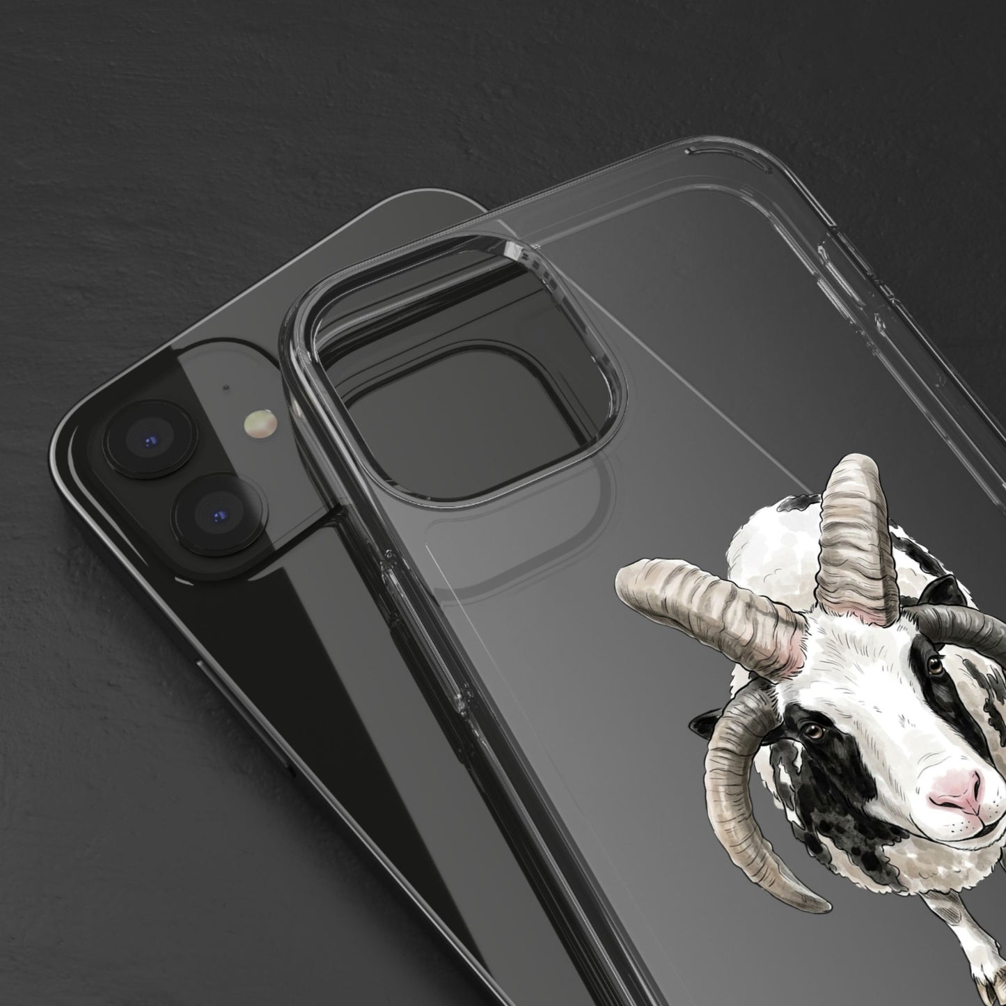 Jacob Sheep Clear Phone Case — Cute Goat Illustration Clear Case for Sheep Lovers