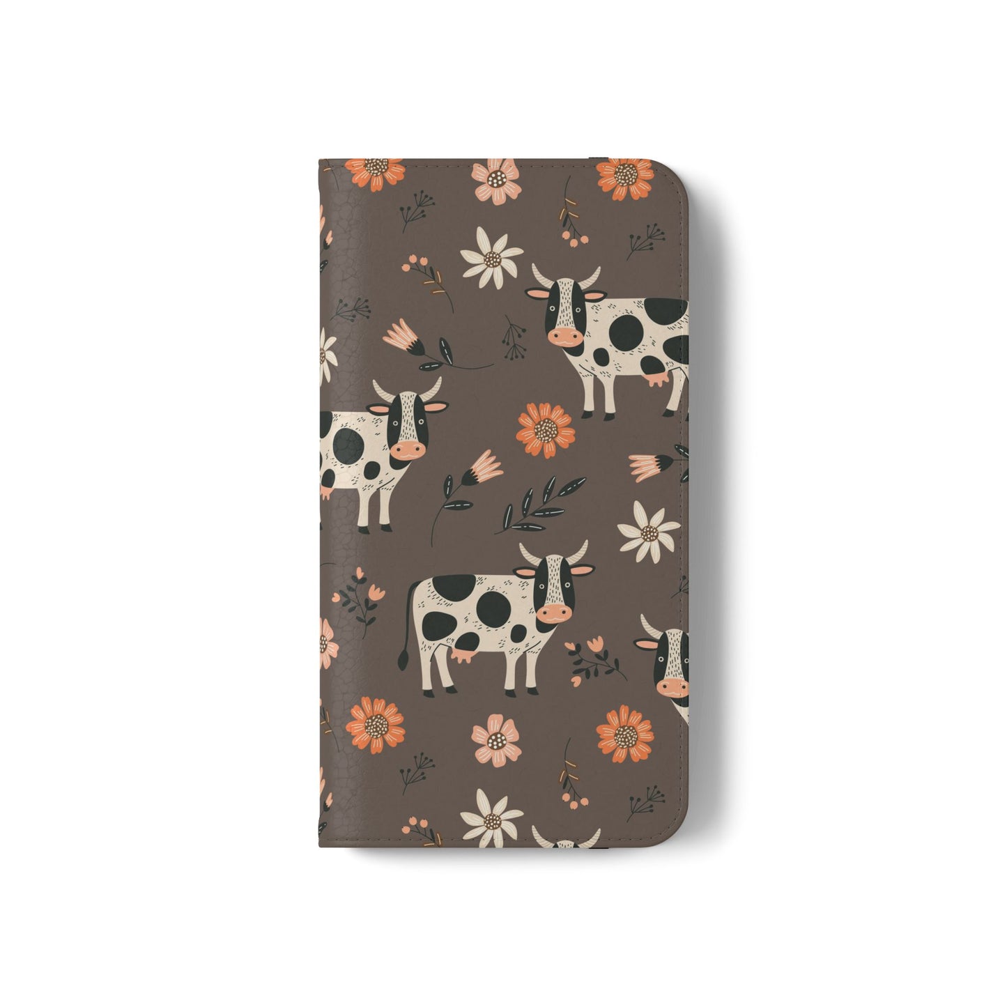 Cow Floral Flip Phone Case – Folklore Farm Pattern Wallet Case