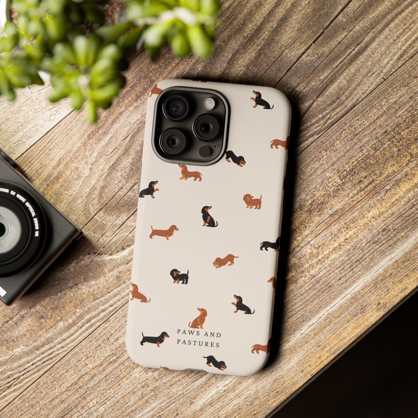 Dachshund Pattern Phone Case — Cute Wiener Dog Protective Cover