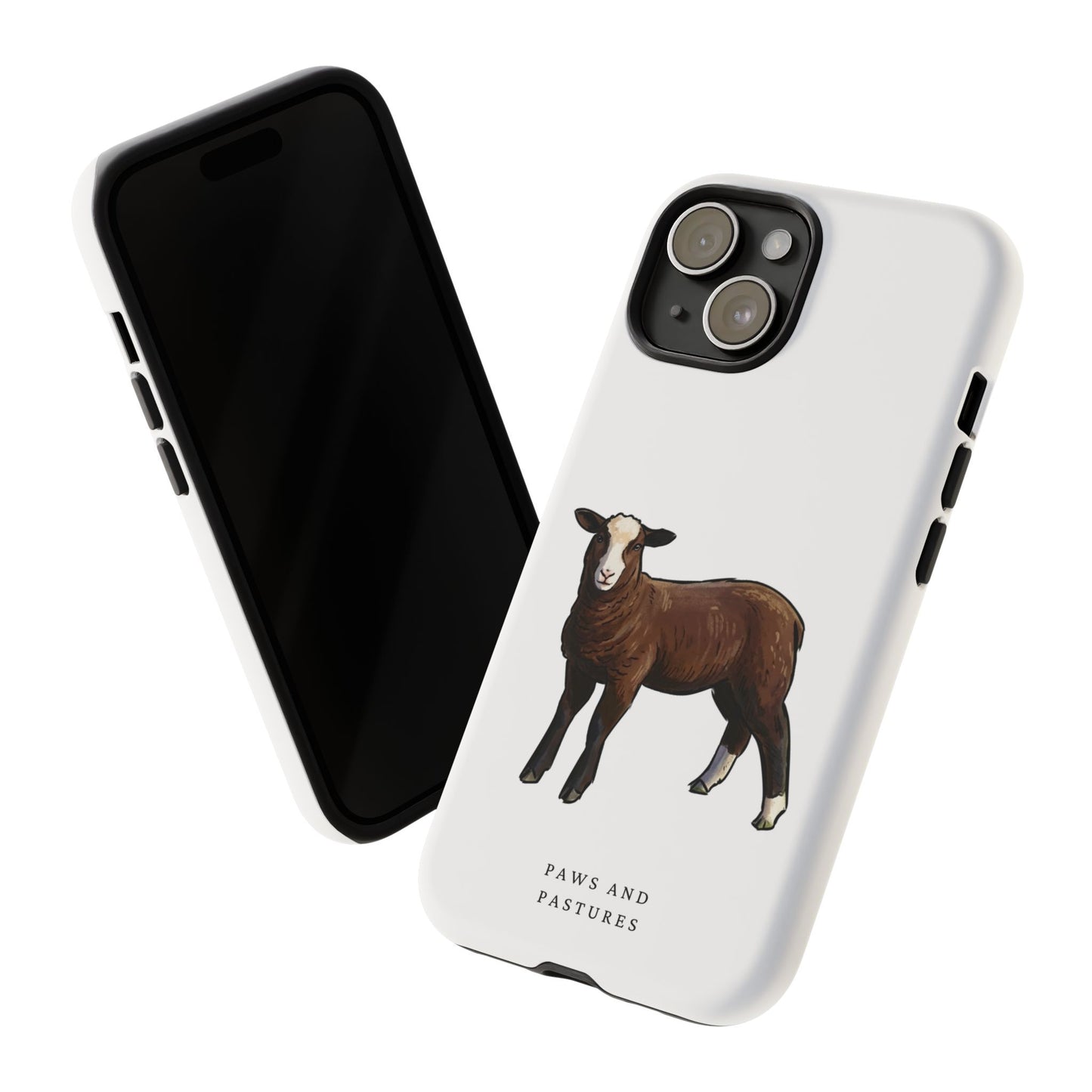Zwartble Phone Case — Brown Sheep Illustration "Paws and Pastures"