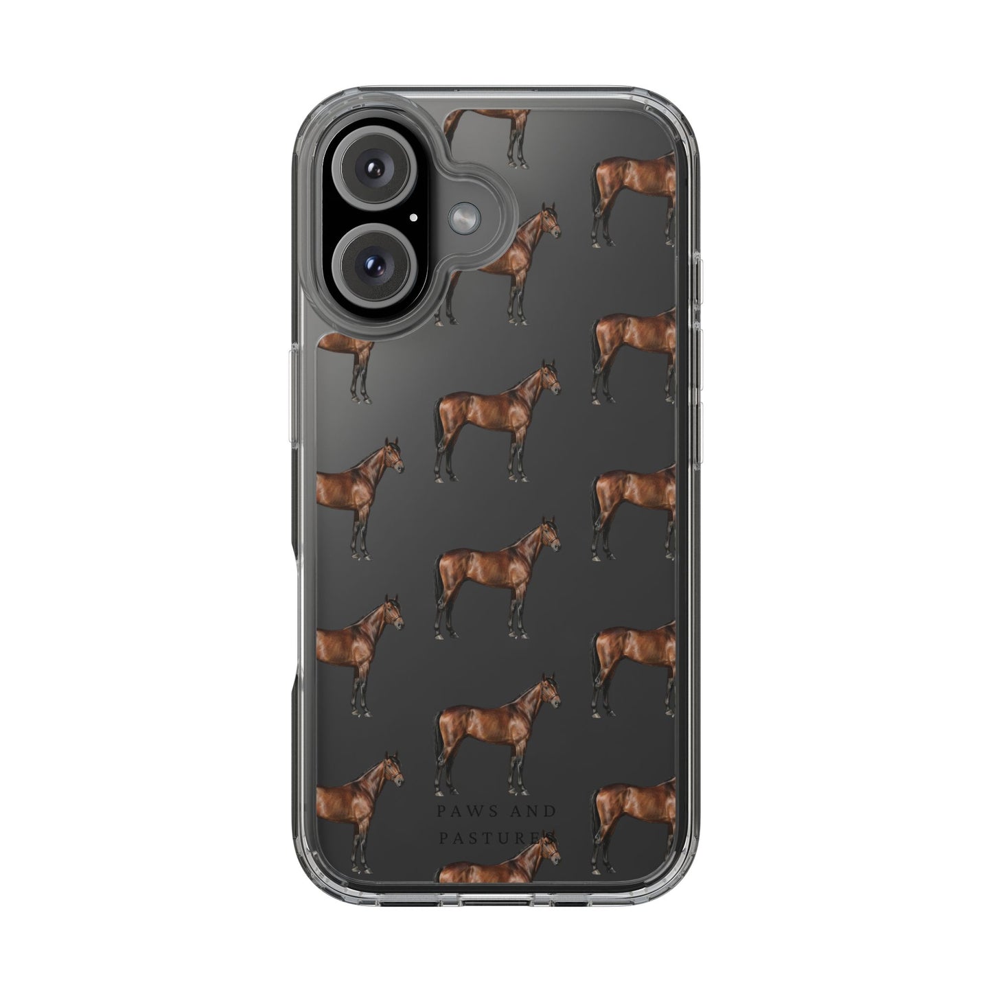 Horse Pattern Clear iPhone Case