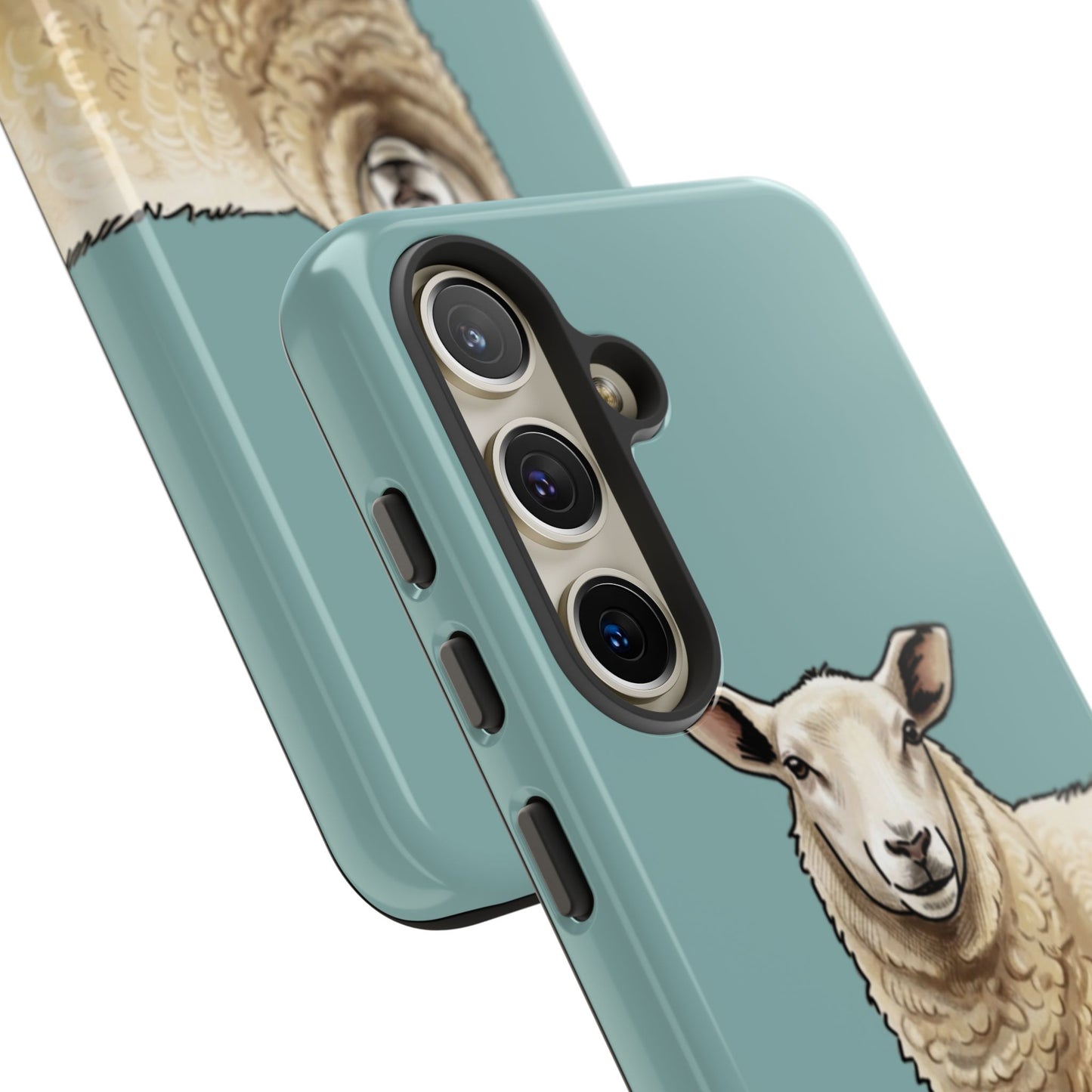 Teal Sheep Illustration Tough Phone Case