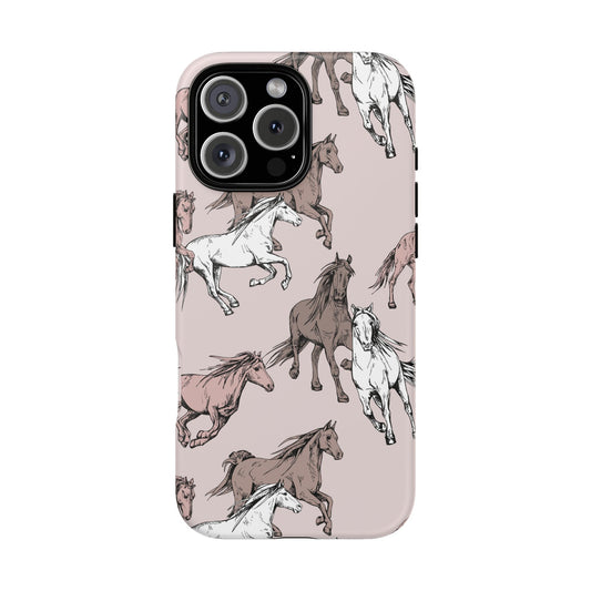 Horse pattern tough phone case