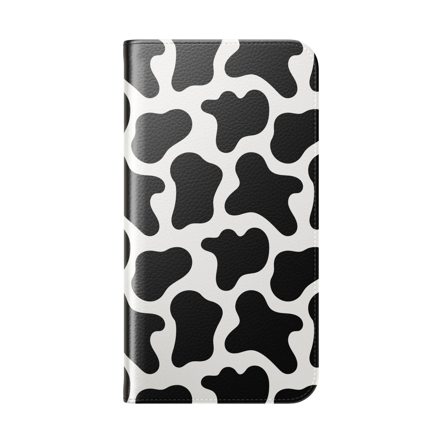 Cow Print Flip Phone Case — Black & White Wallet Flip Case