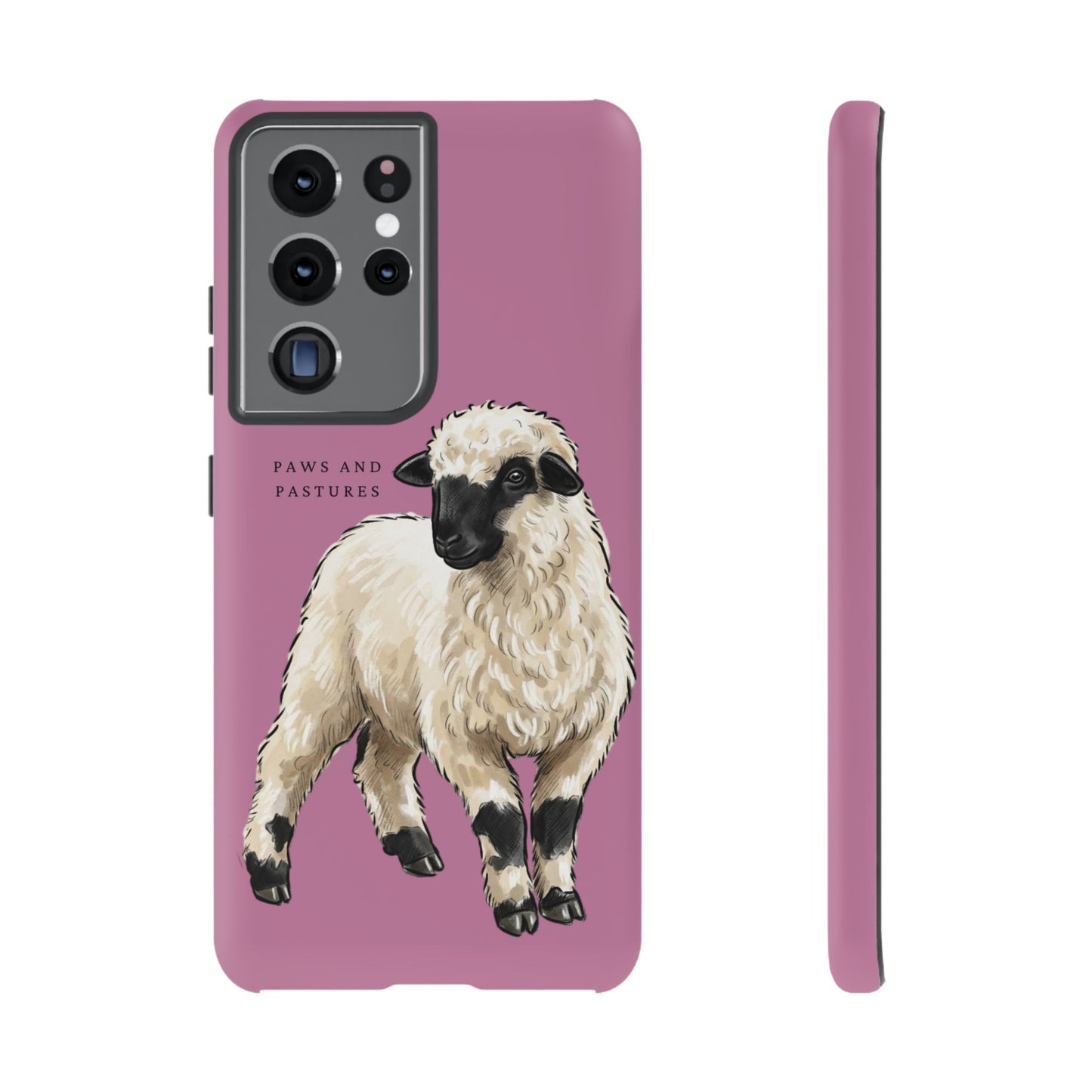 Pink Valais Blacknose Sheep Phone Case – 'Paws and Pastures' Cute Lamb Protective iPhone Cover