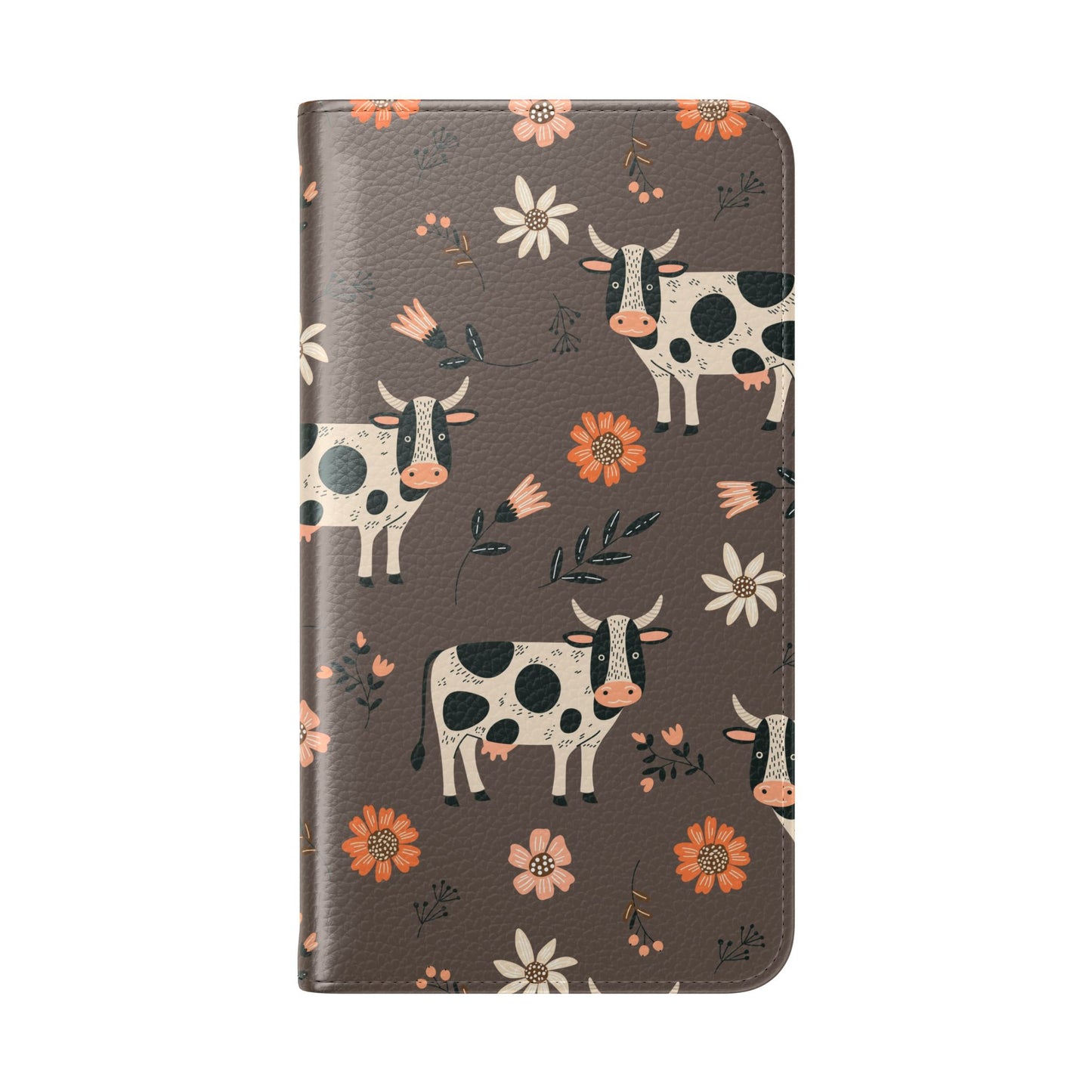 Cow Floral Flip Phone Case – Folklore Farm Pattern Wallet Case