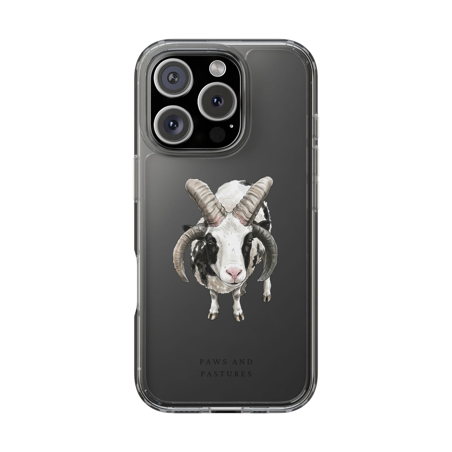 Jacob Sheep Clear Phone Case — Cute Goat Illustration Clear Case for Sheep Lovers