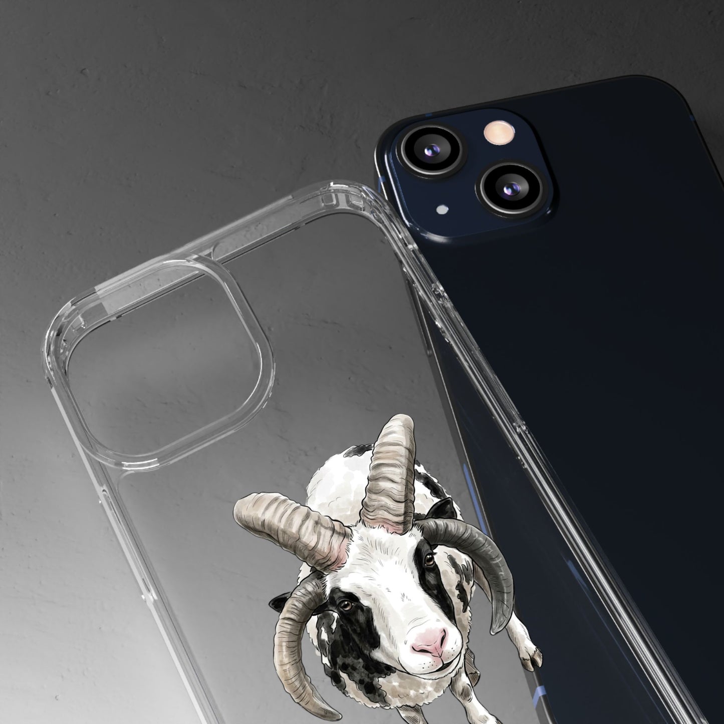 Jacob Sheep Clear Phone Case — Cute Goat Illustration Clear Case for Sheep Lovers