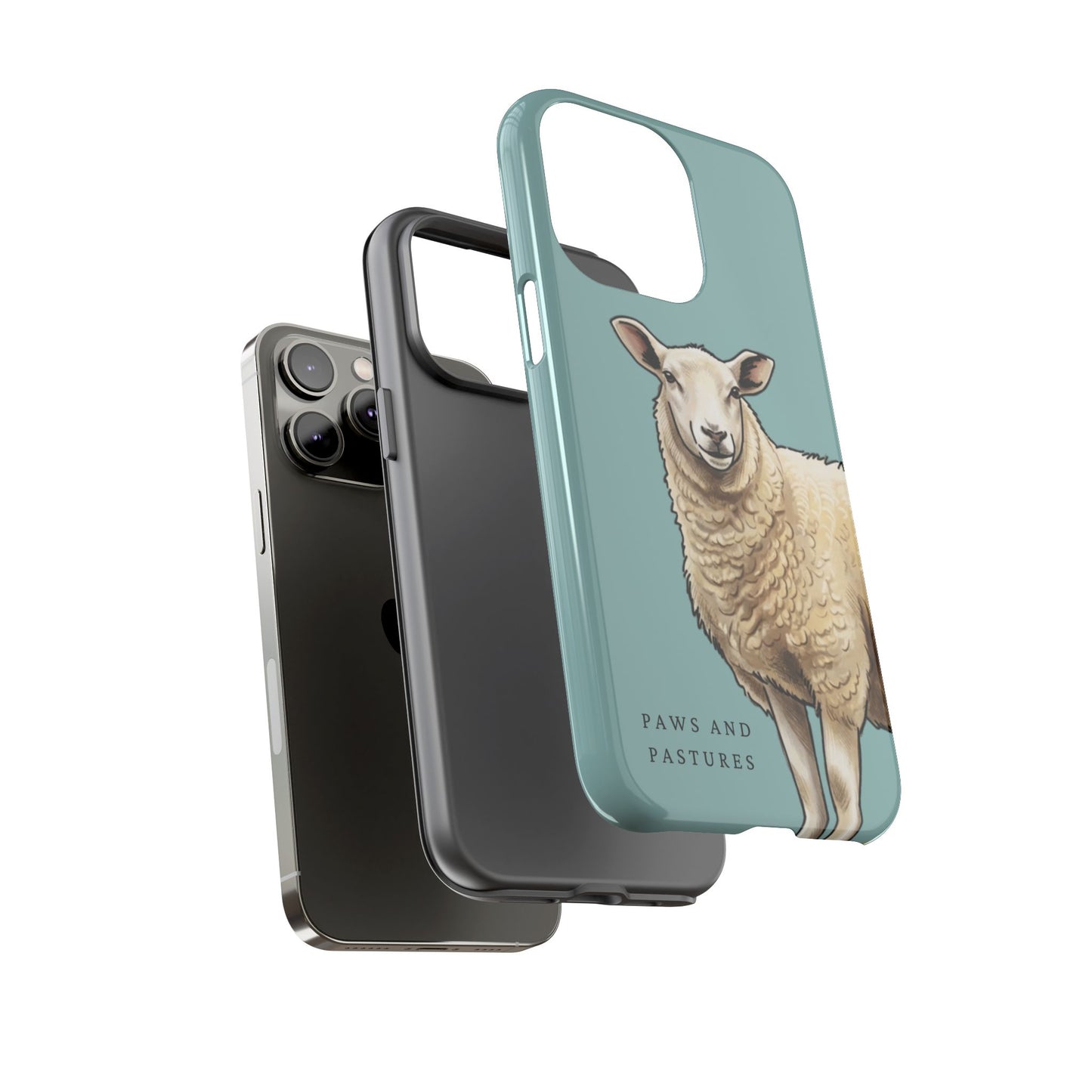 Teal Sheep Illustration Tough Phone Case