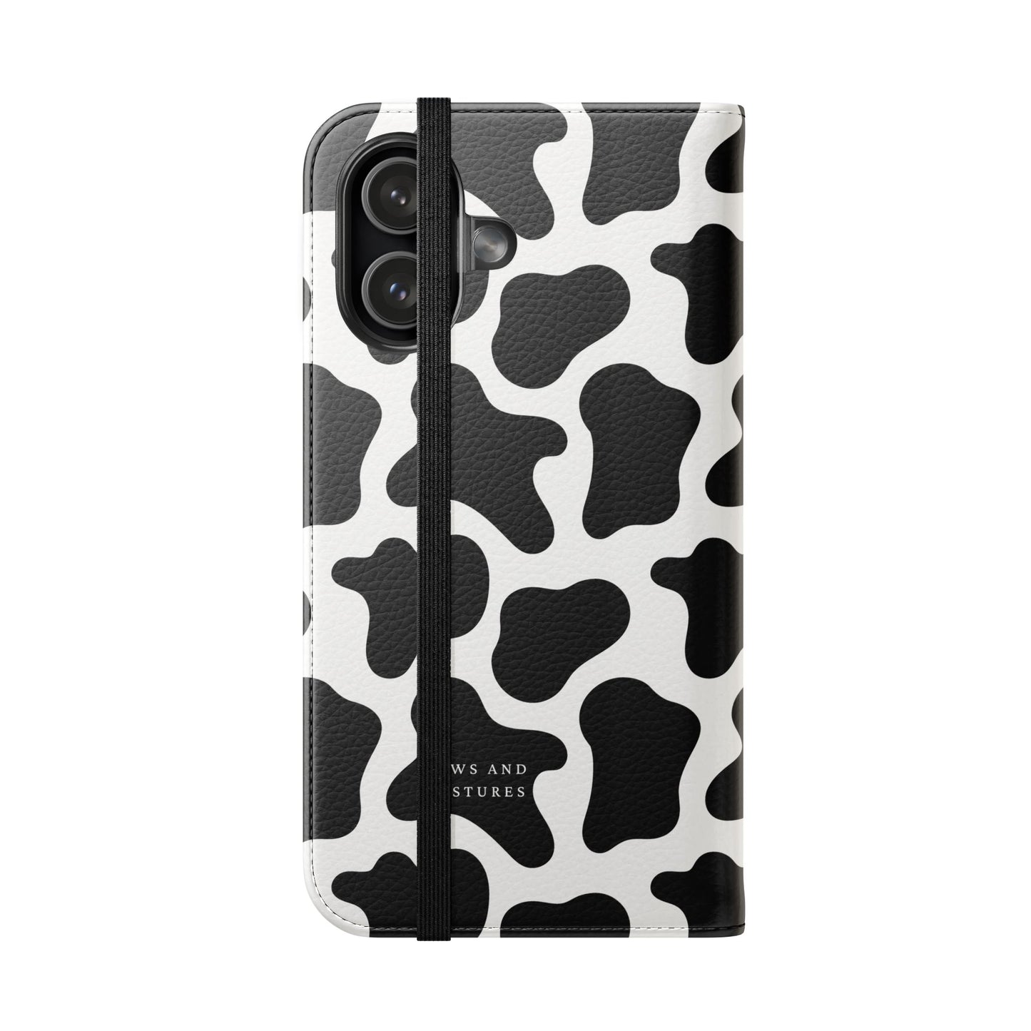 Cow Print Flip Phone Case — Black & White Wallet Flip Case