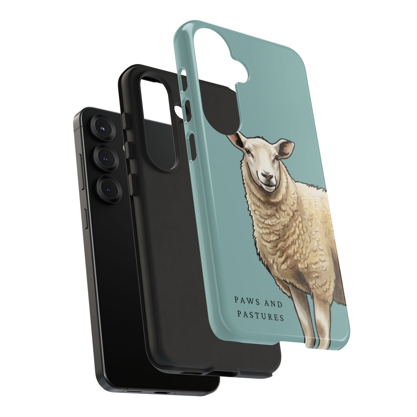 Teal Sheep Illustration Tough Phone Case