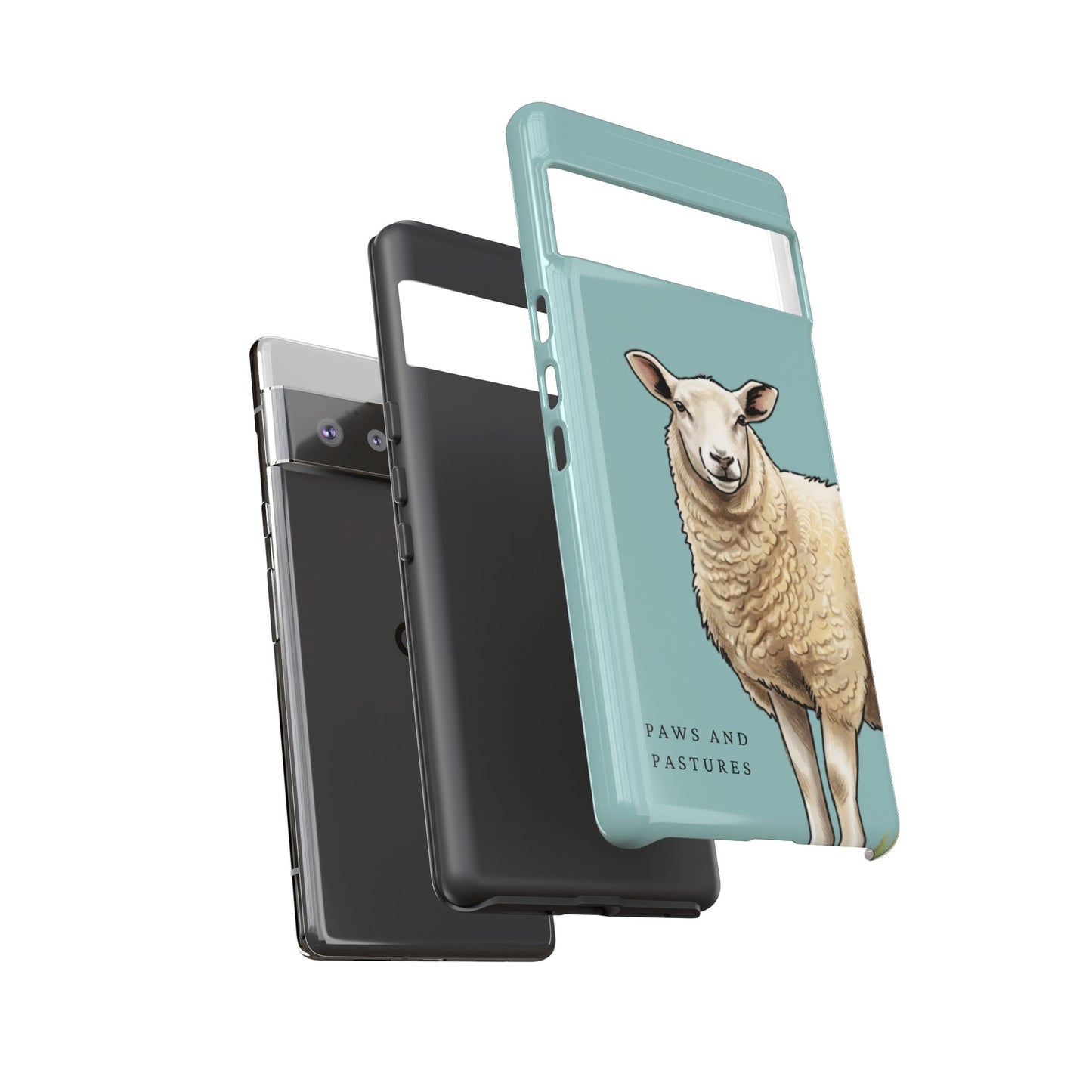 Teal Sheep Illustration Tough Phone Case