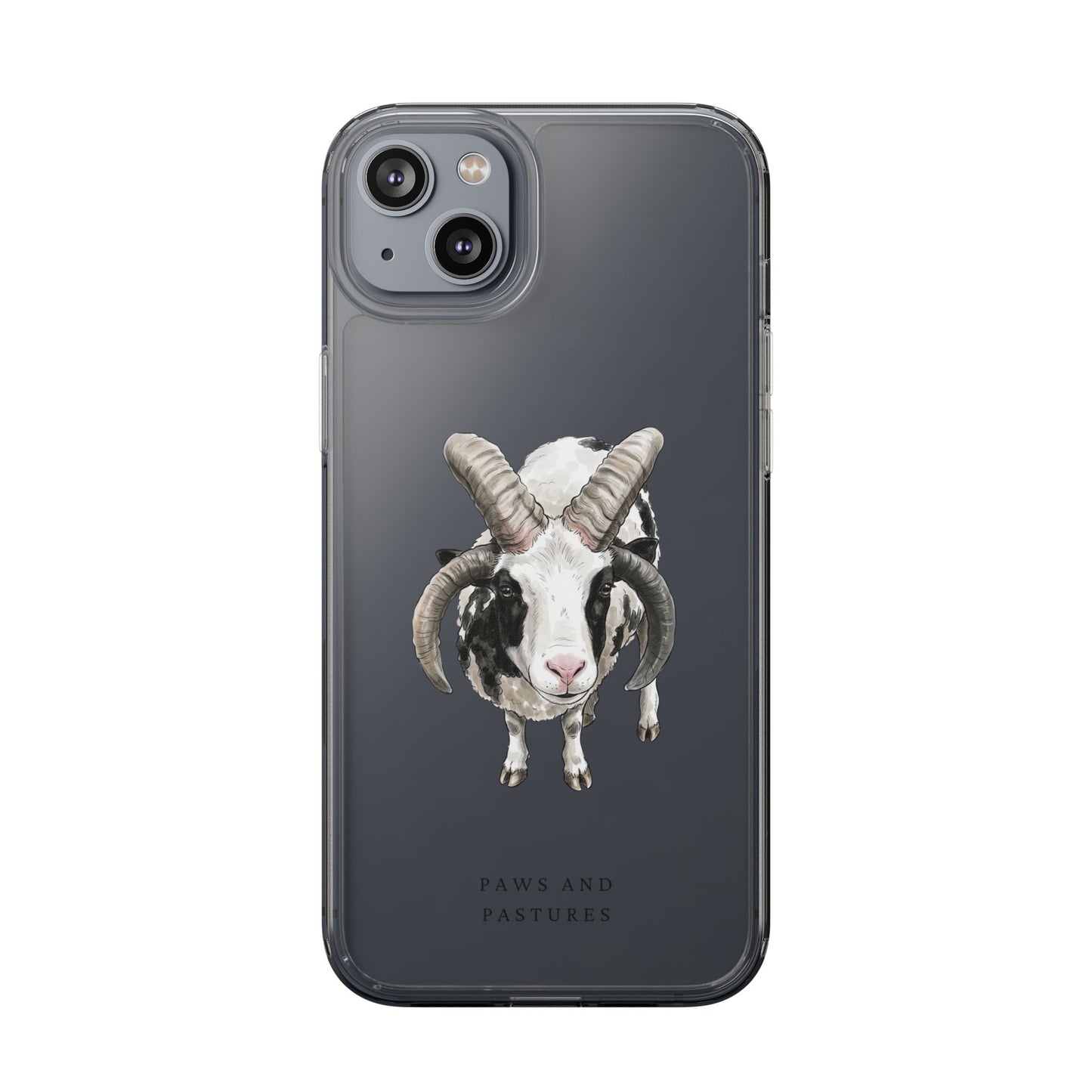Jacob Sheep Clear Phone Case — Cute Goat Illustration Clear Case for Sheep Lovers